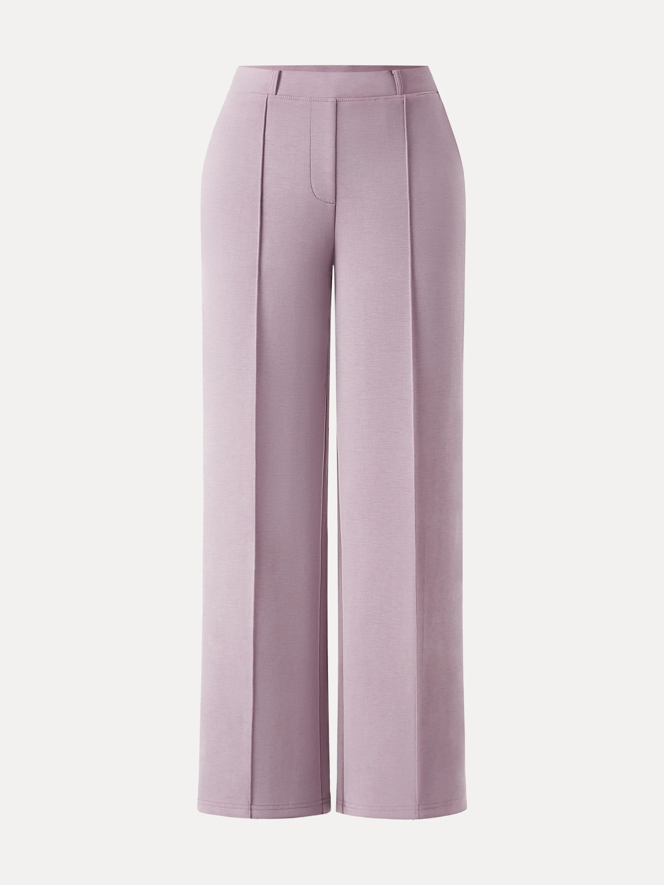 Wrinkle-Resistant Mid Rise Straight Leg Pants with Pockets