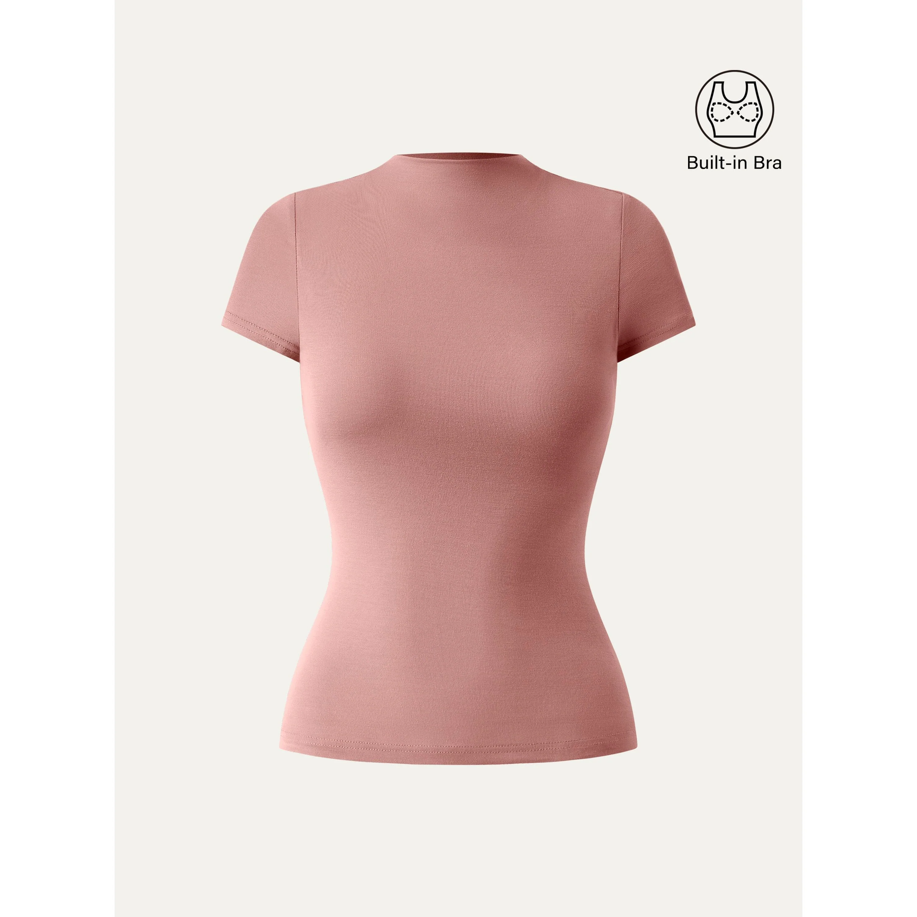 Mockneck Short Sleeve Breathable Sports Bra