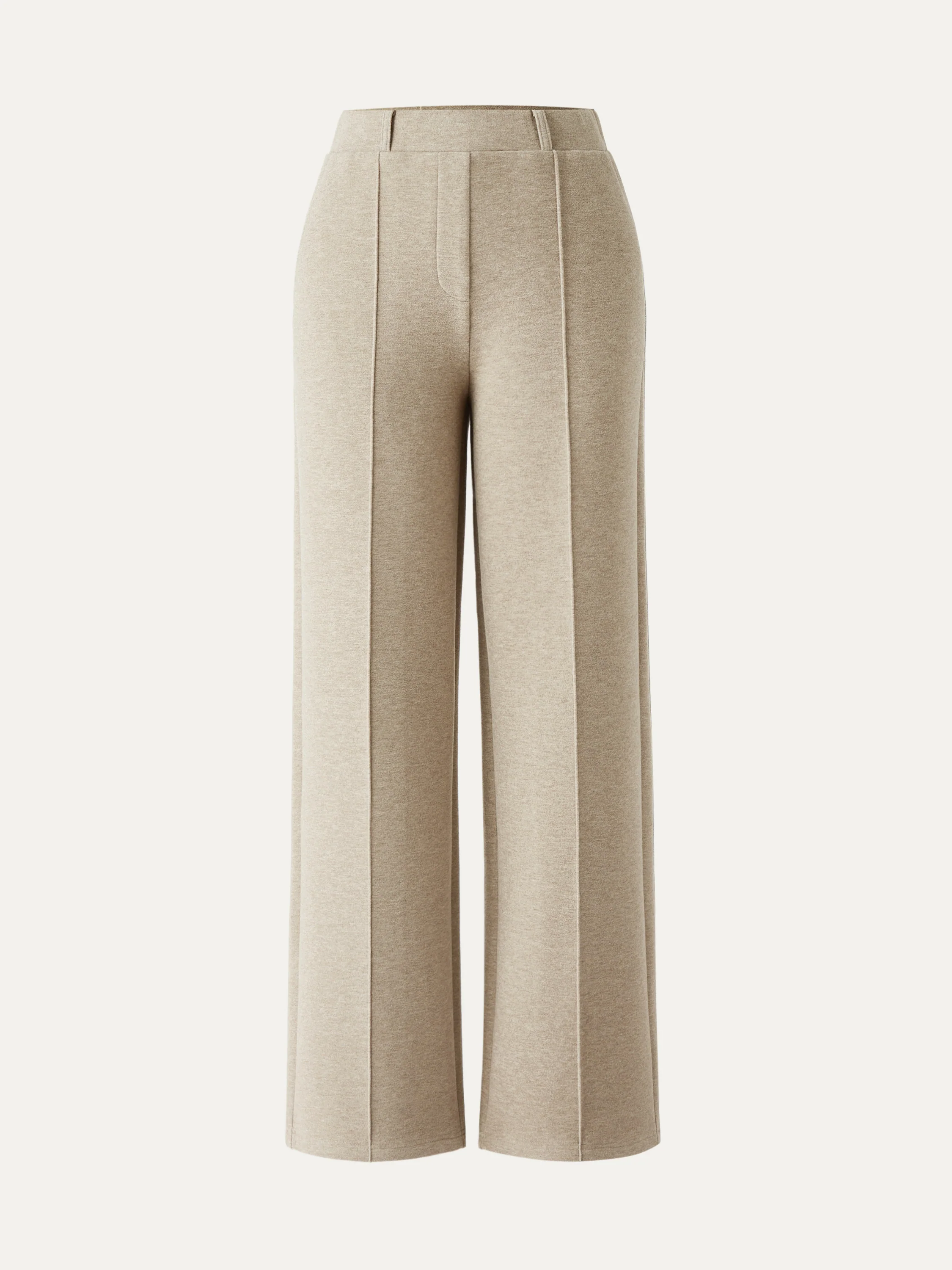 High-Waisted Straight-Leg Pull-On Trousers
