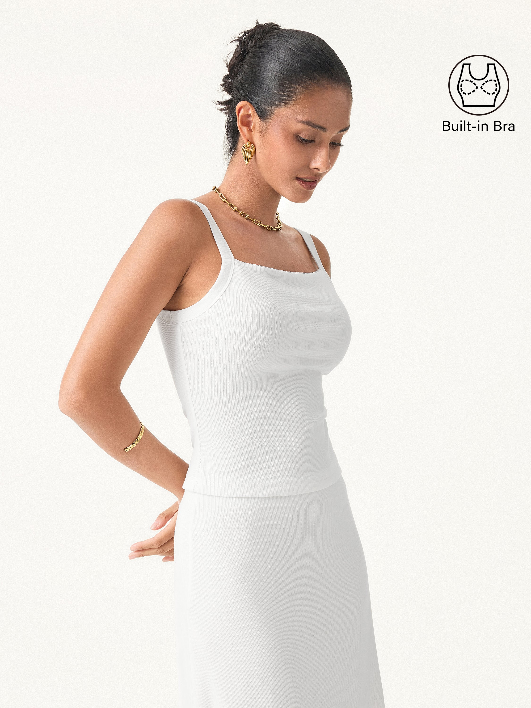 Stretch Cotton Pointelle Wide Straps Brami Tank