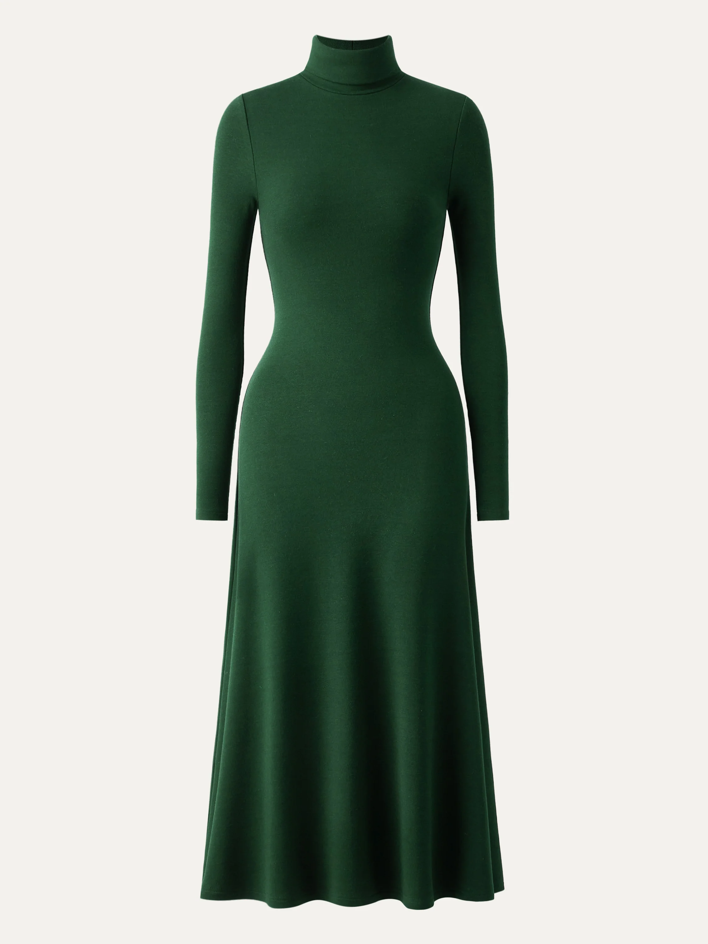 Heated Turtleneck Midi Dress