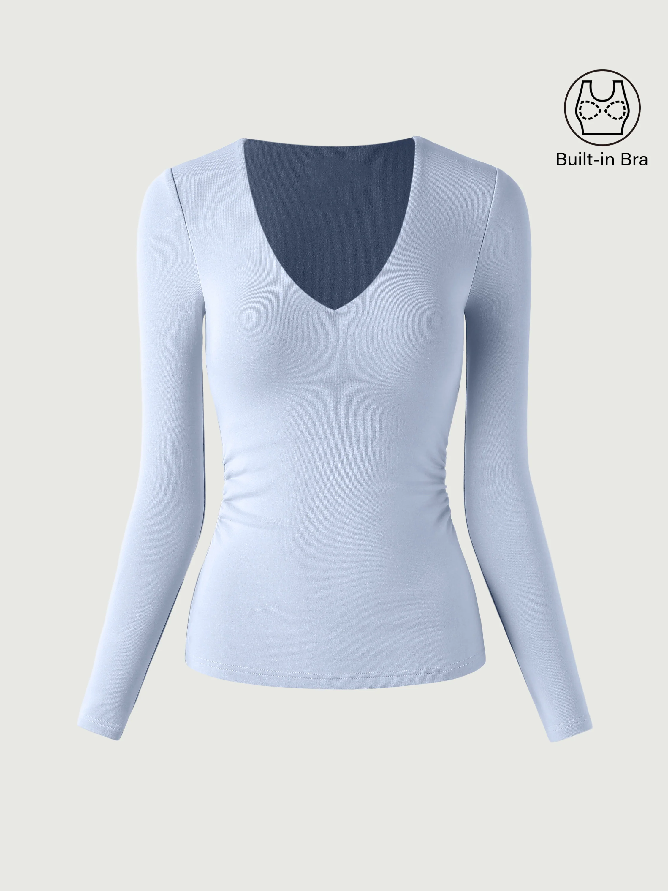 V-Neck Ruched Sides Bra Top