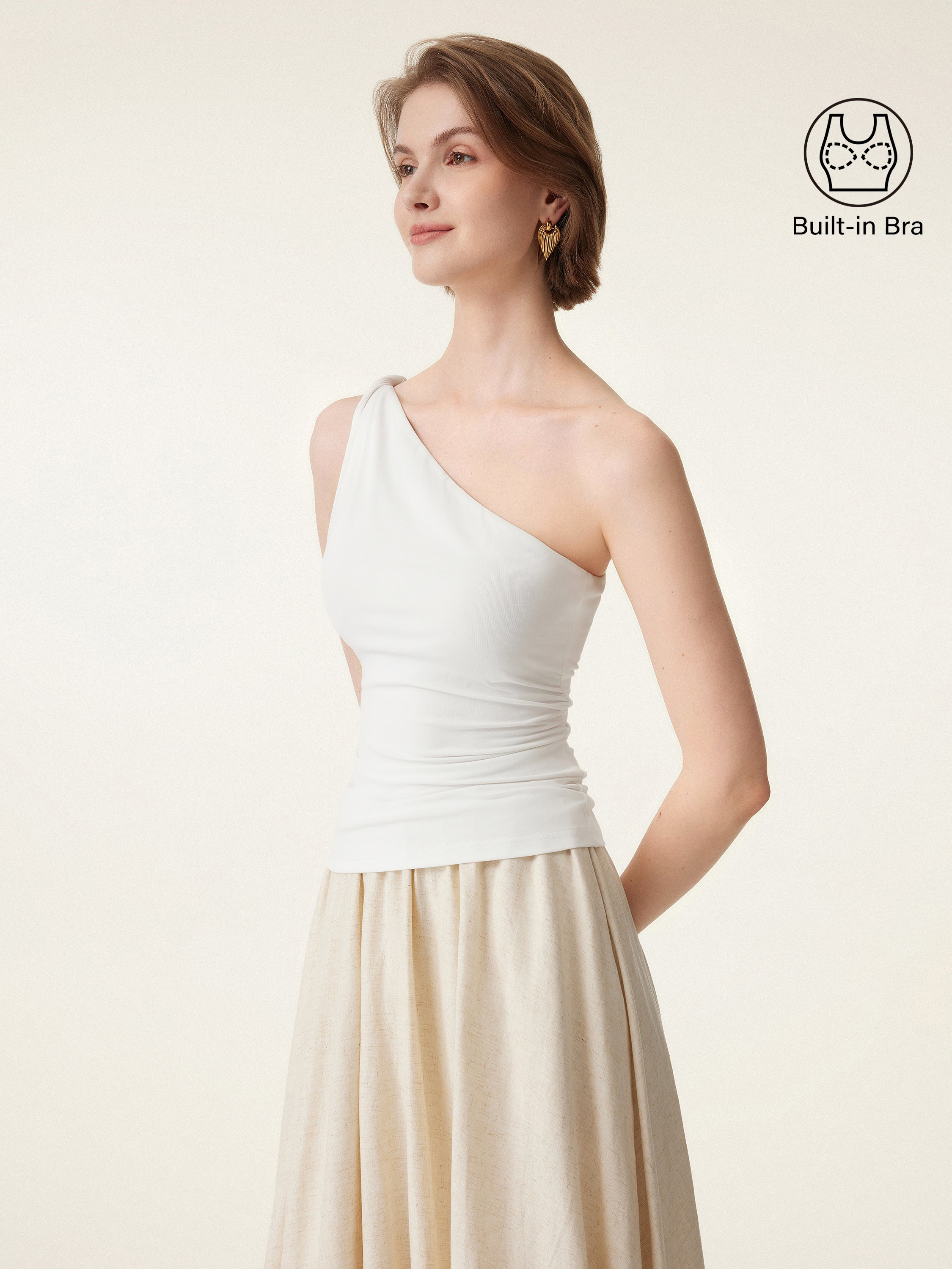 One Shoulder Twisted Sports Tank