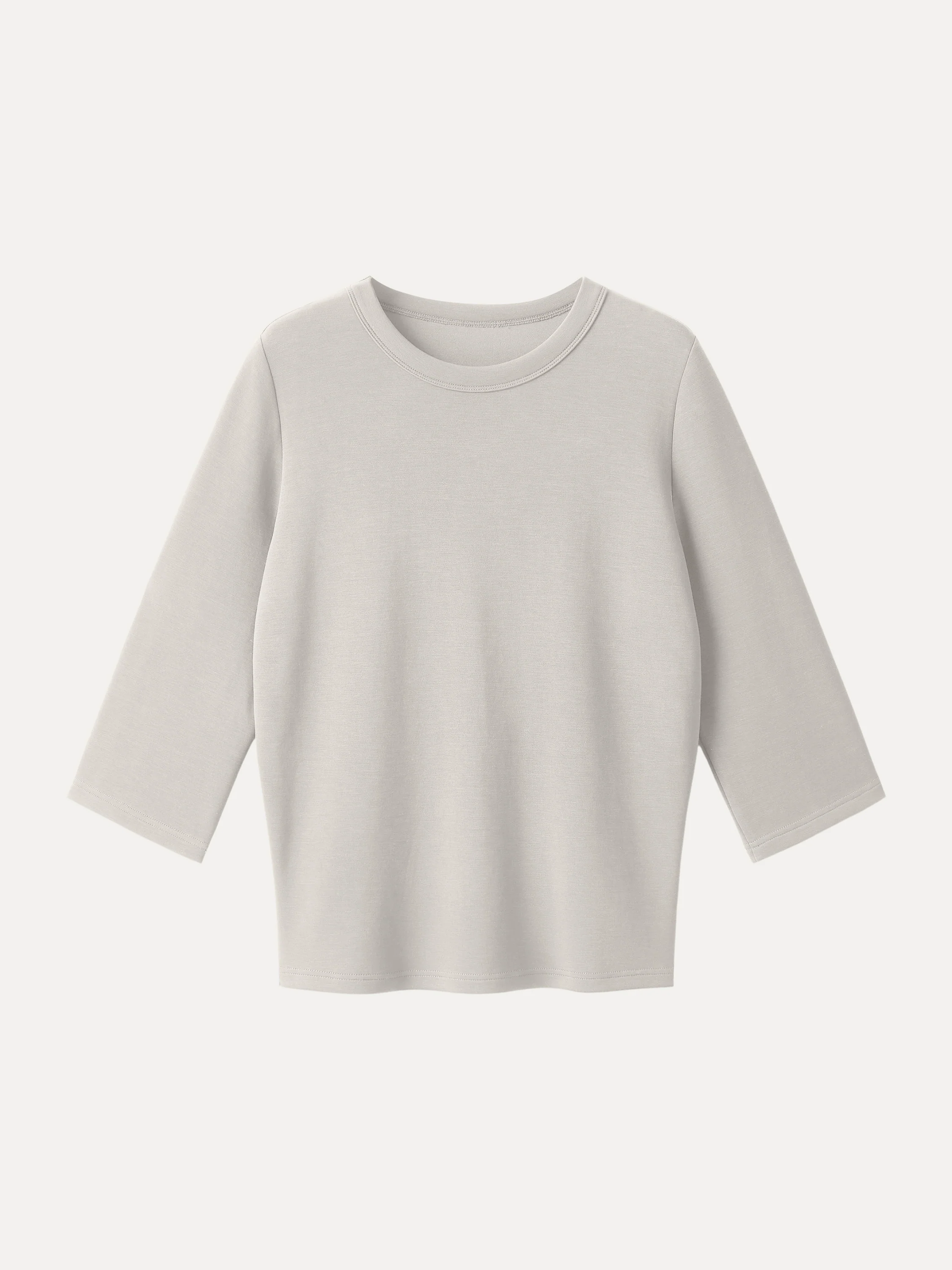 Sandwashed Spacer Crewneck Three - Quarter Sleeve Top