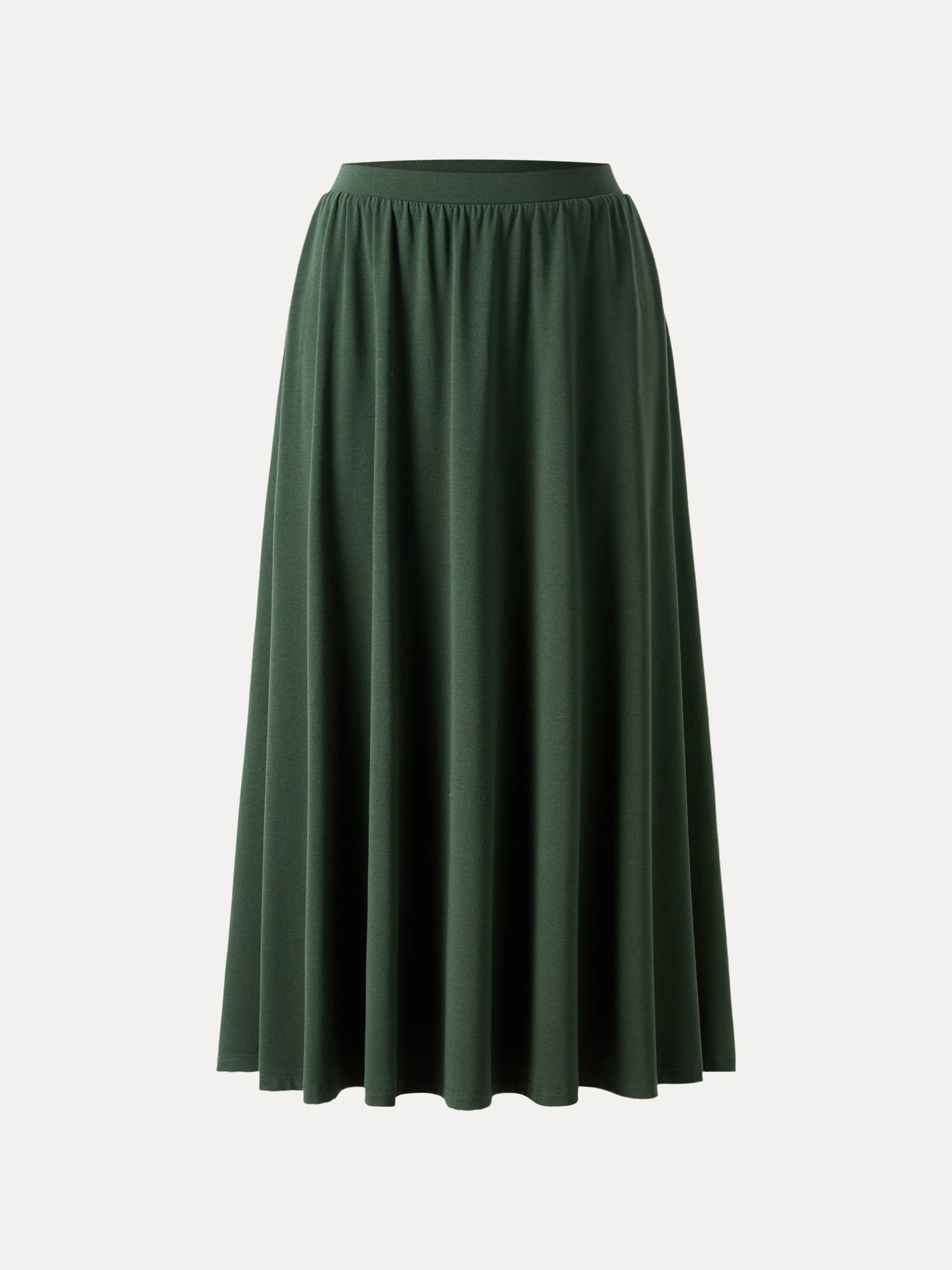 Stretch Cotton Maxi Umbrella Skirt with Pockets