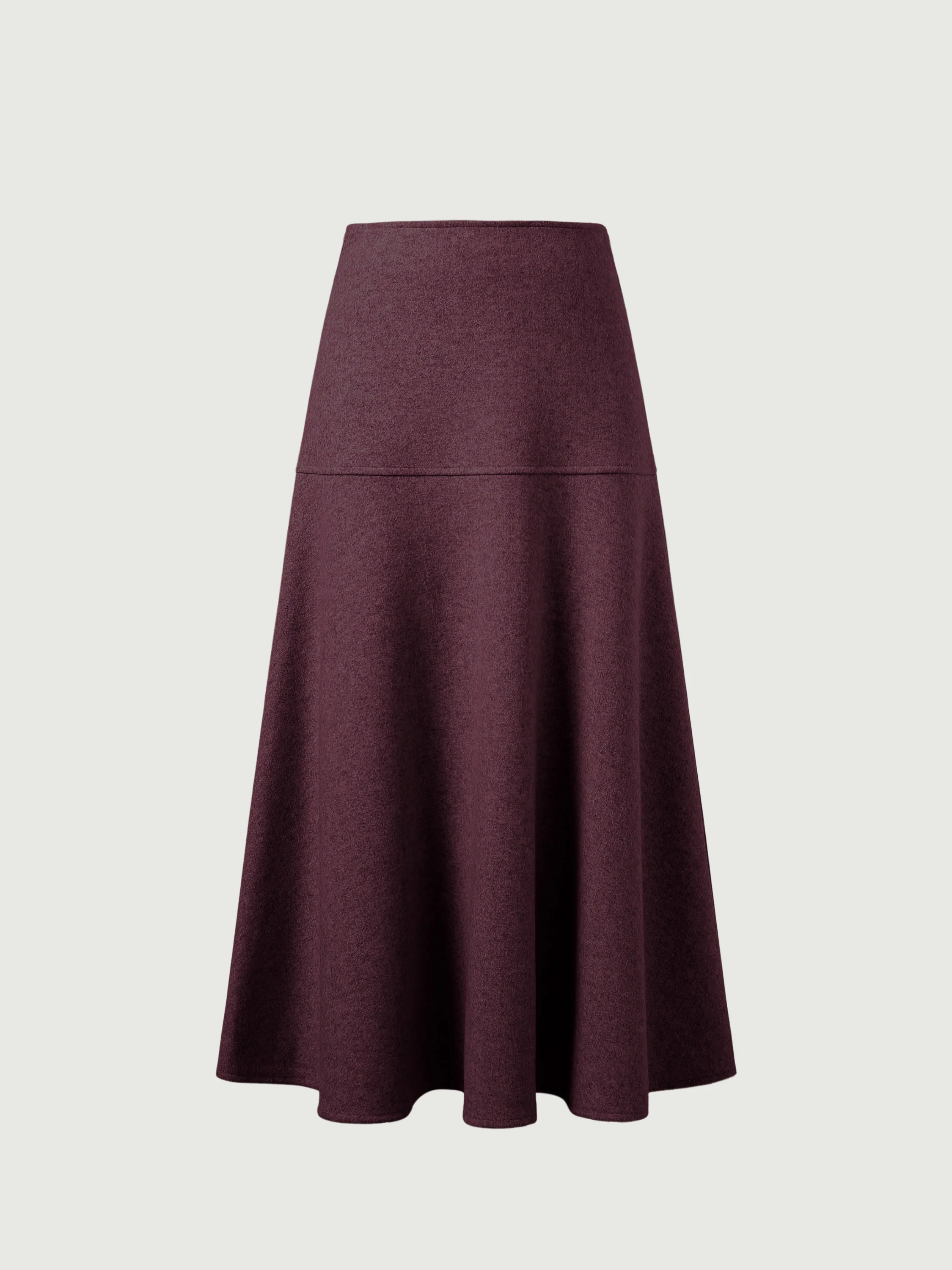 Wool-like Flared Long Skirt