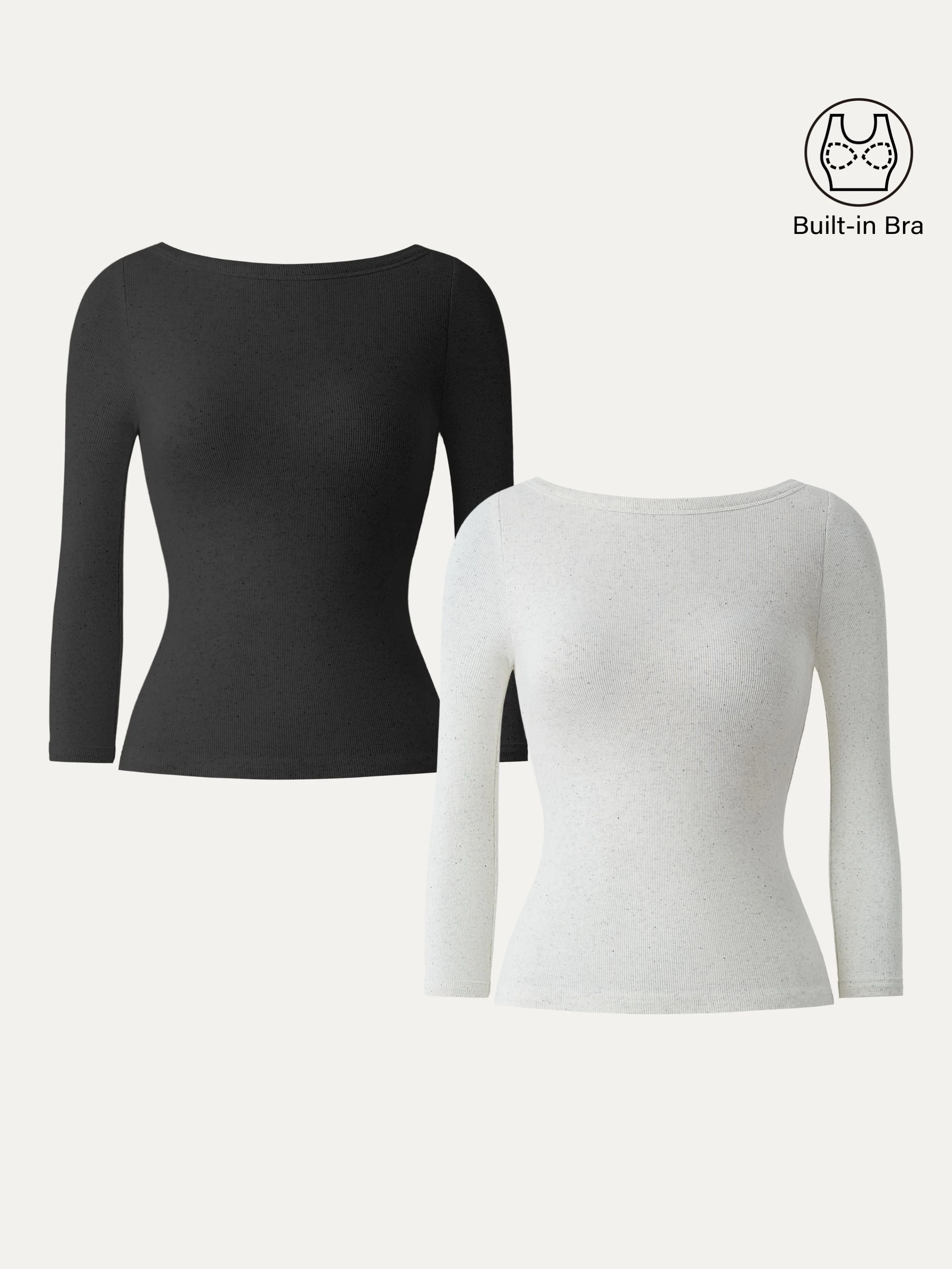 Boatneck 3/4 Sleeve Brami Top
