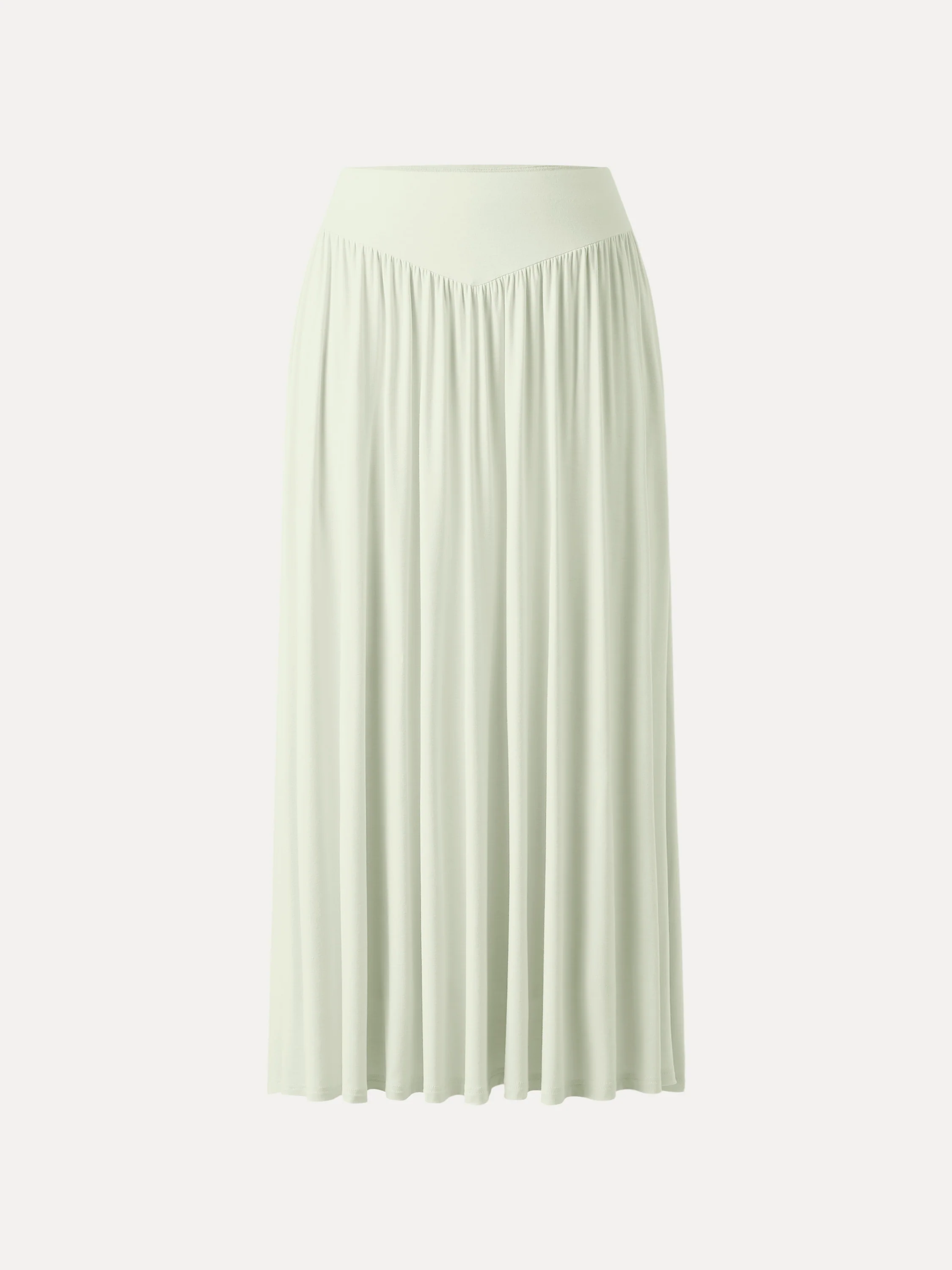 Ultrasoft V-shape Waist Gathred Maxi Circle Skirt with Pockets