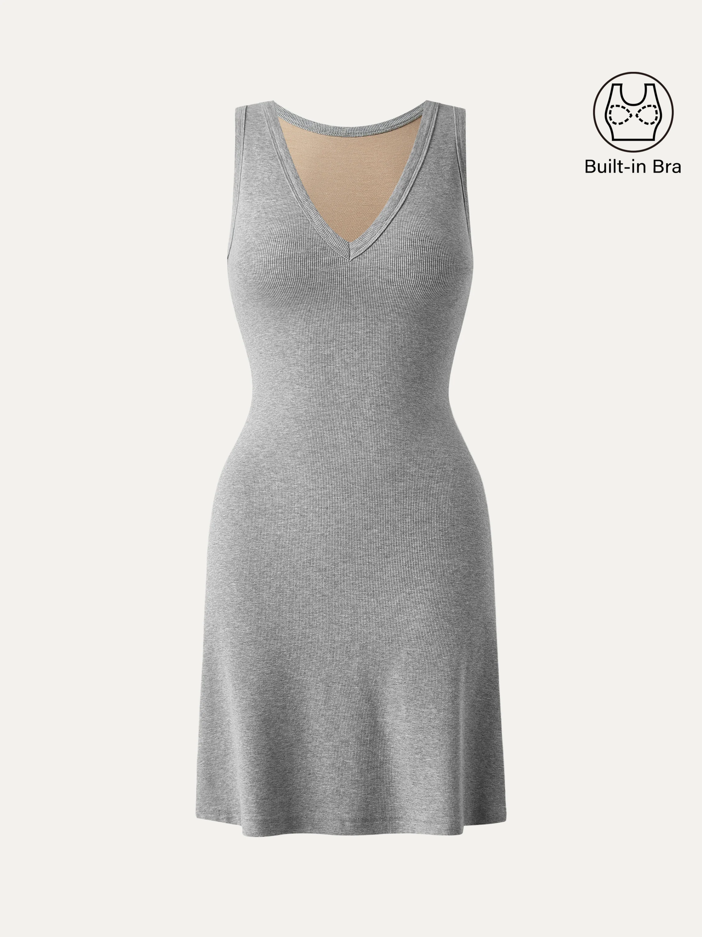 Flattering V-neck A-line Airy Tank Dress