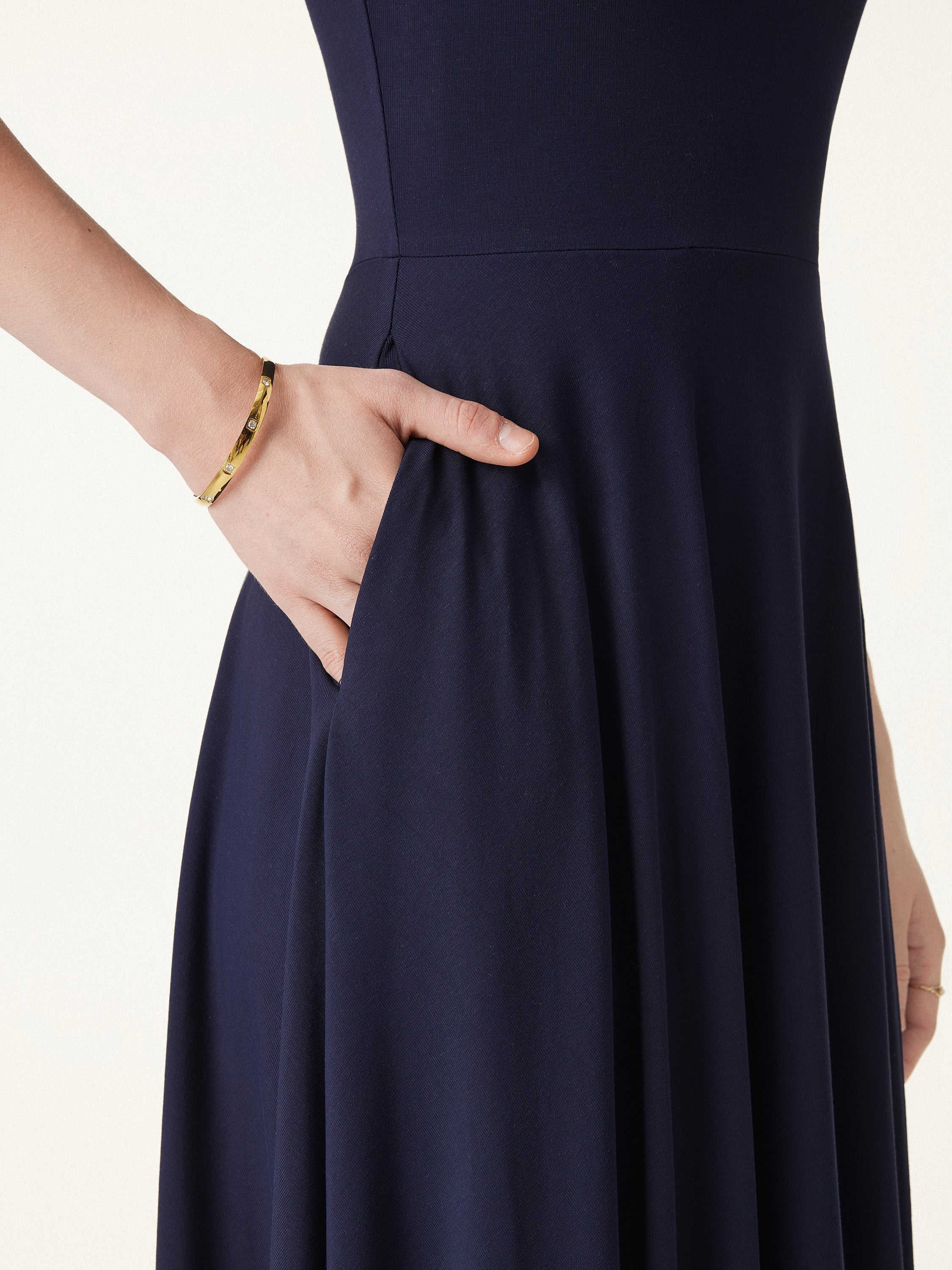 Flowy Square Neck Short Sleeve Midi Brami Dress