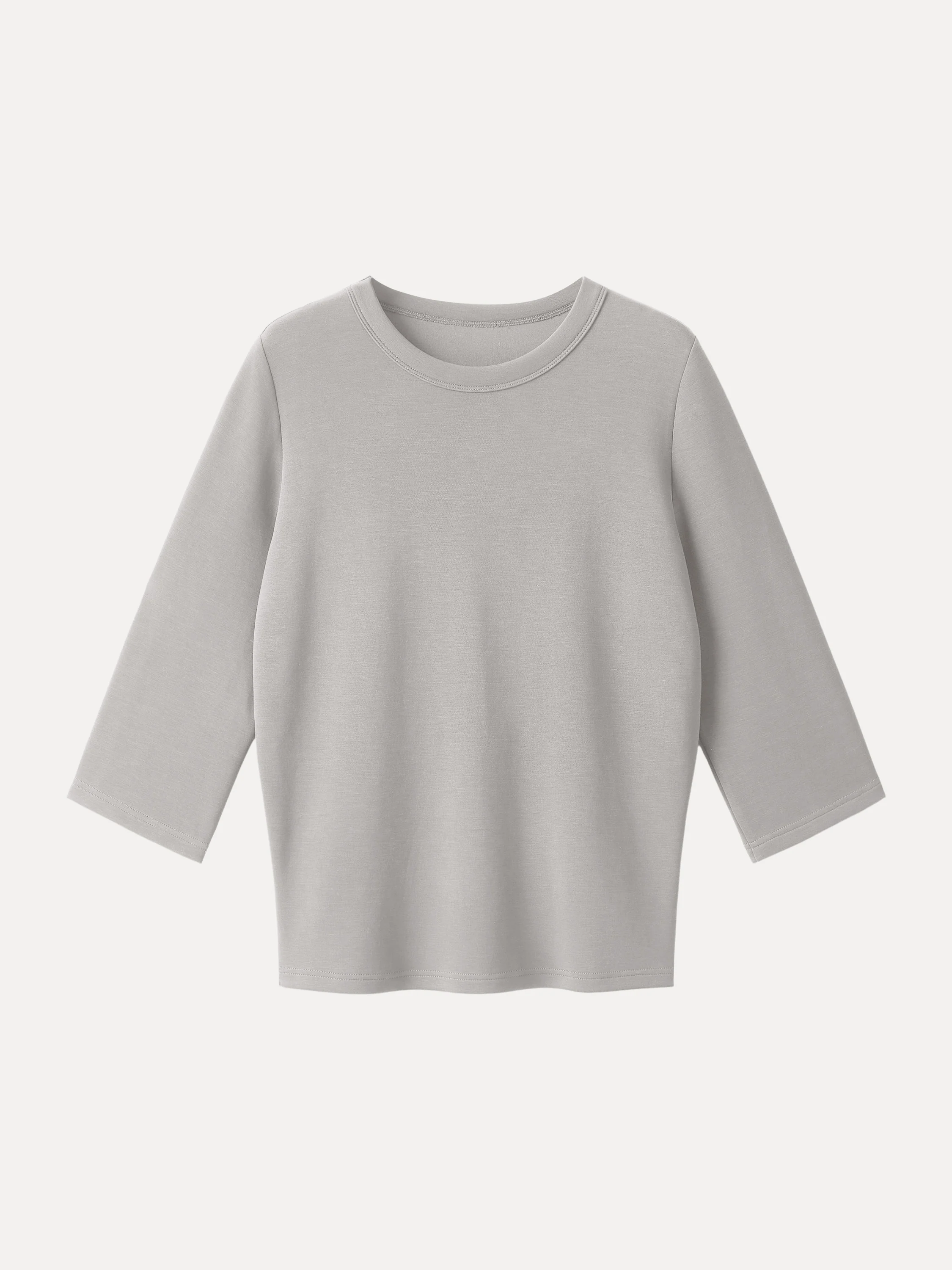 Sandwashed Spacer Crewneck Three - Quarter Sleeve Top