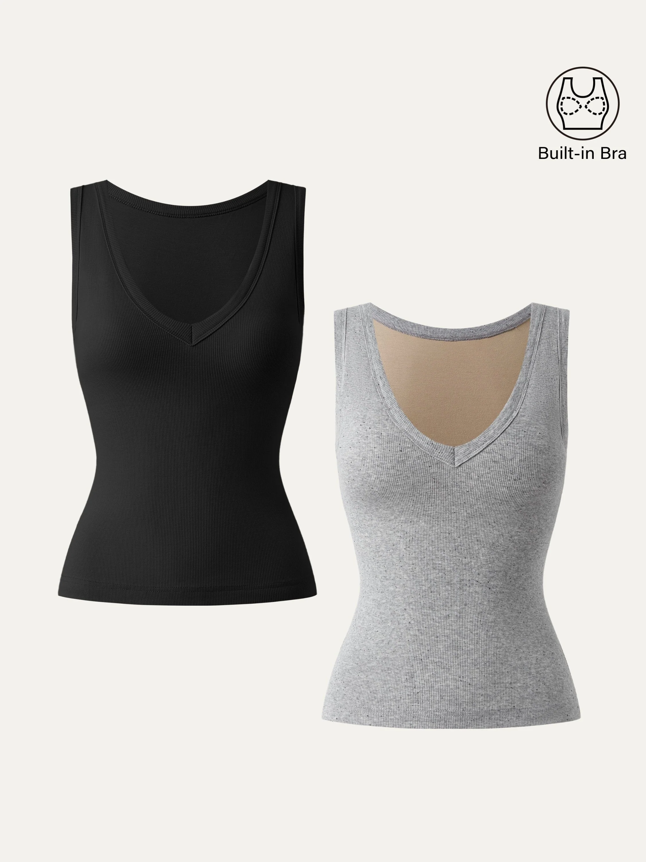 Stretchy V-neck Cotton Airy Tank Top