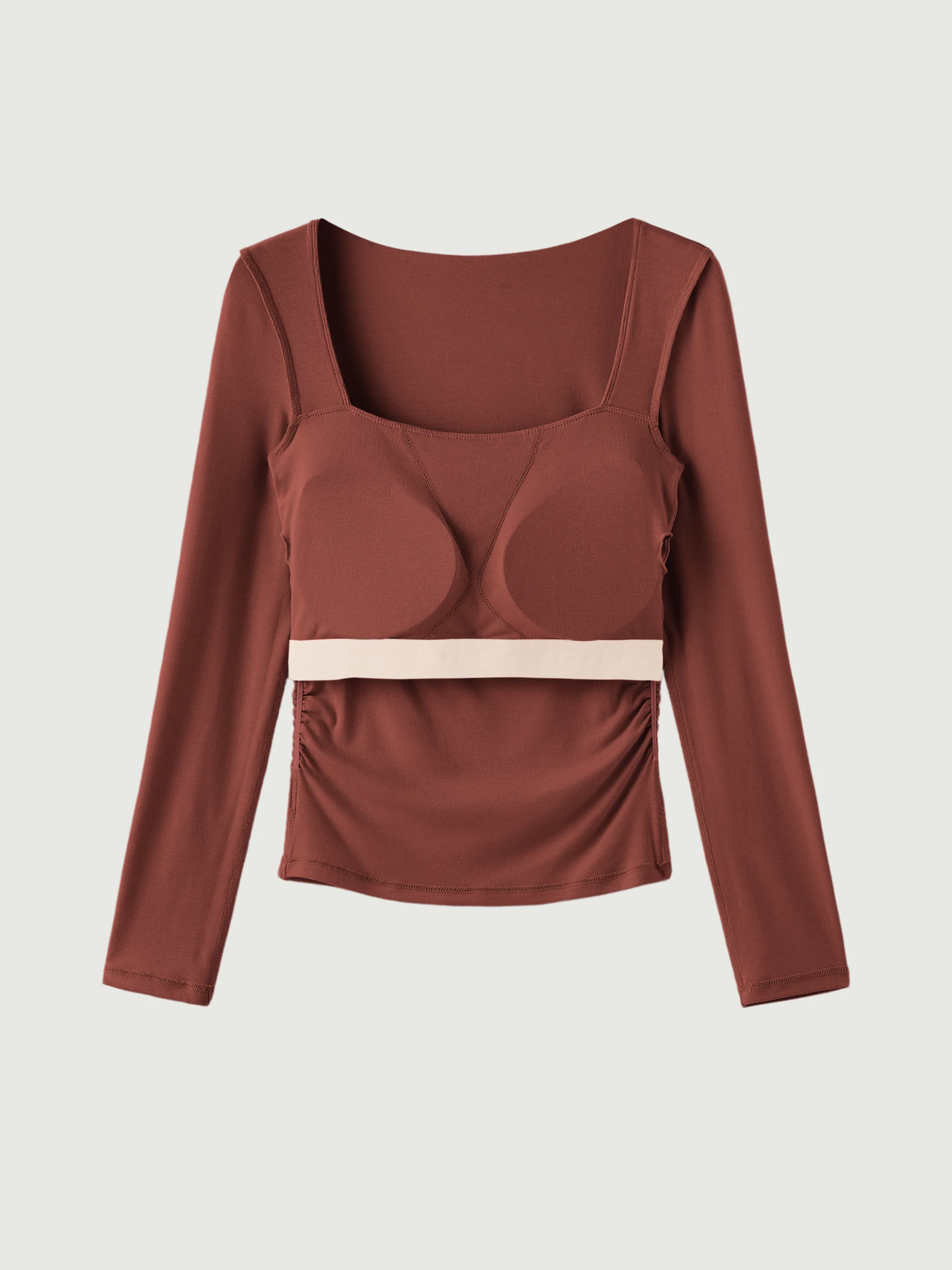 Square Neck Ruched Bra Top