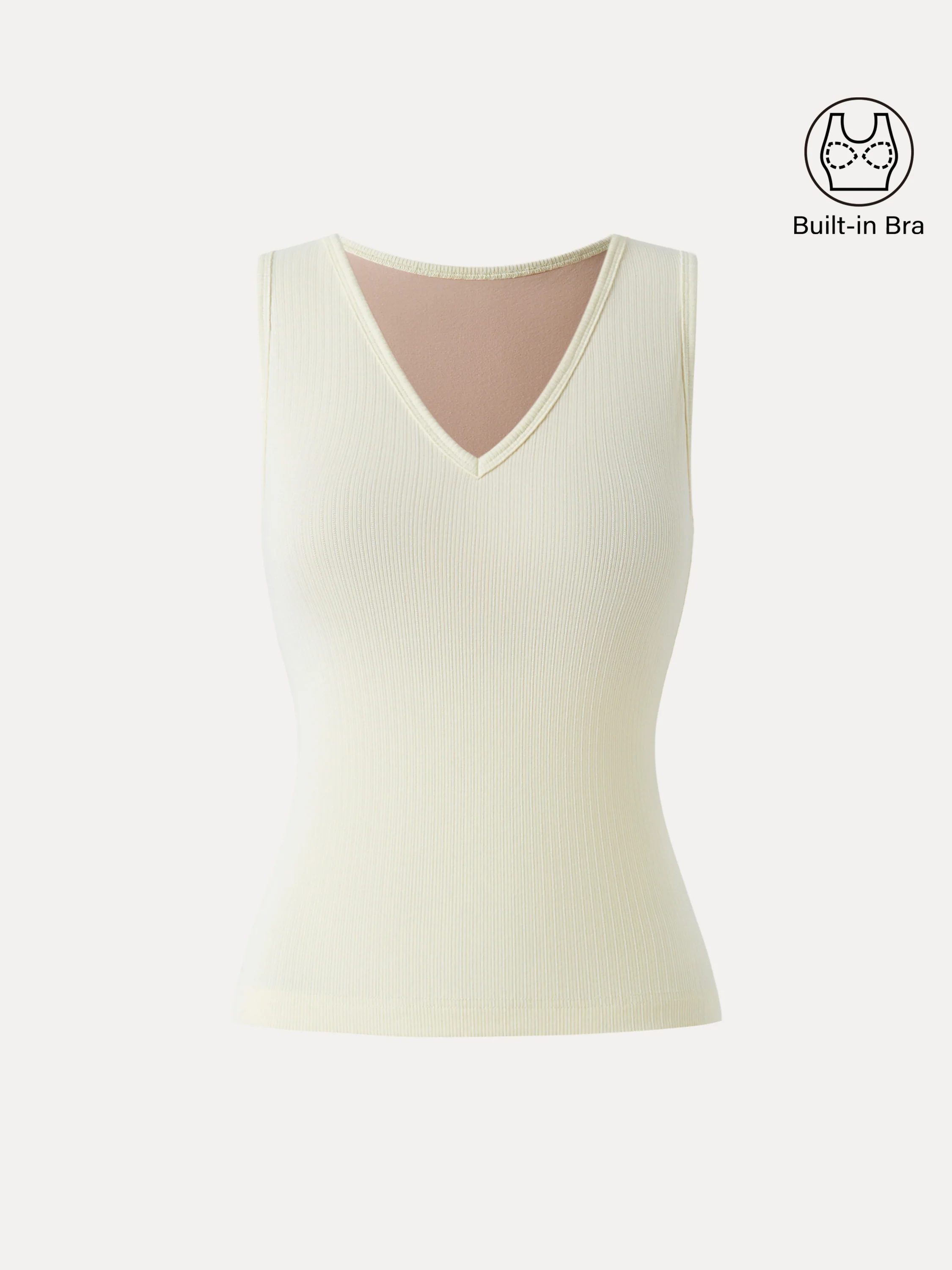 Stretch Cotton Pointelle V-neck Sleeveless Brami Tank