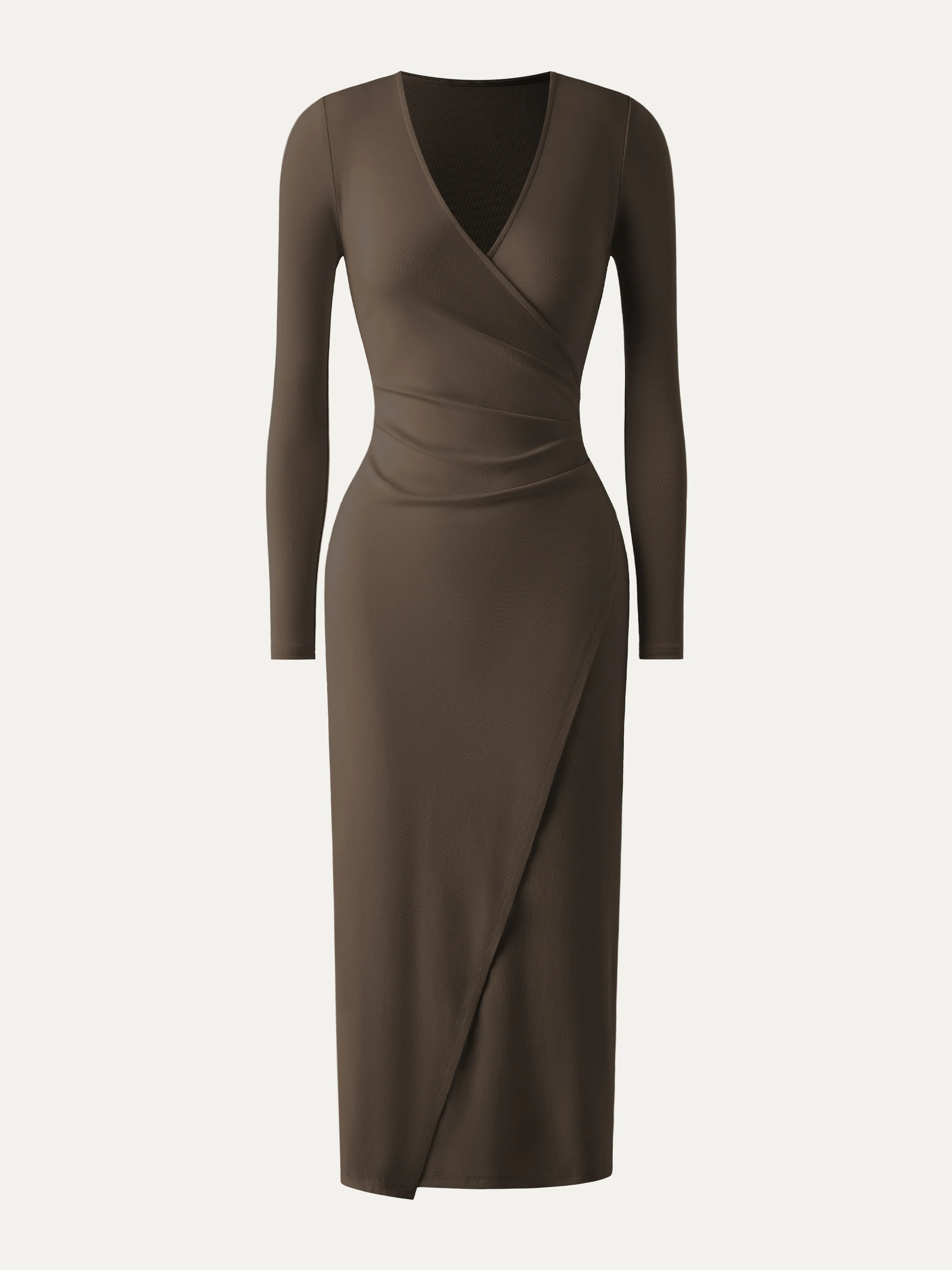 Faux Wrap Light Cotton Midi Dress