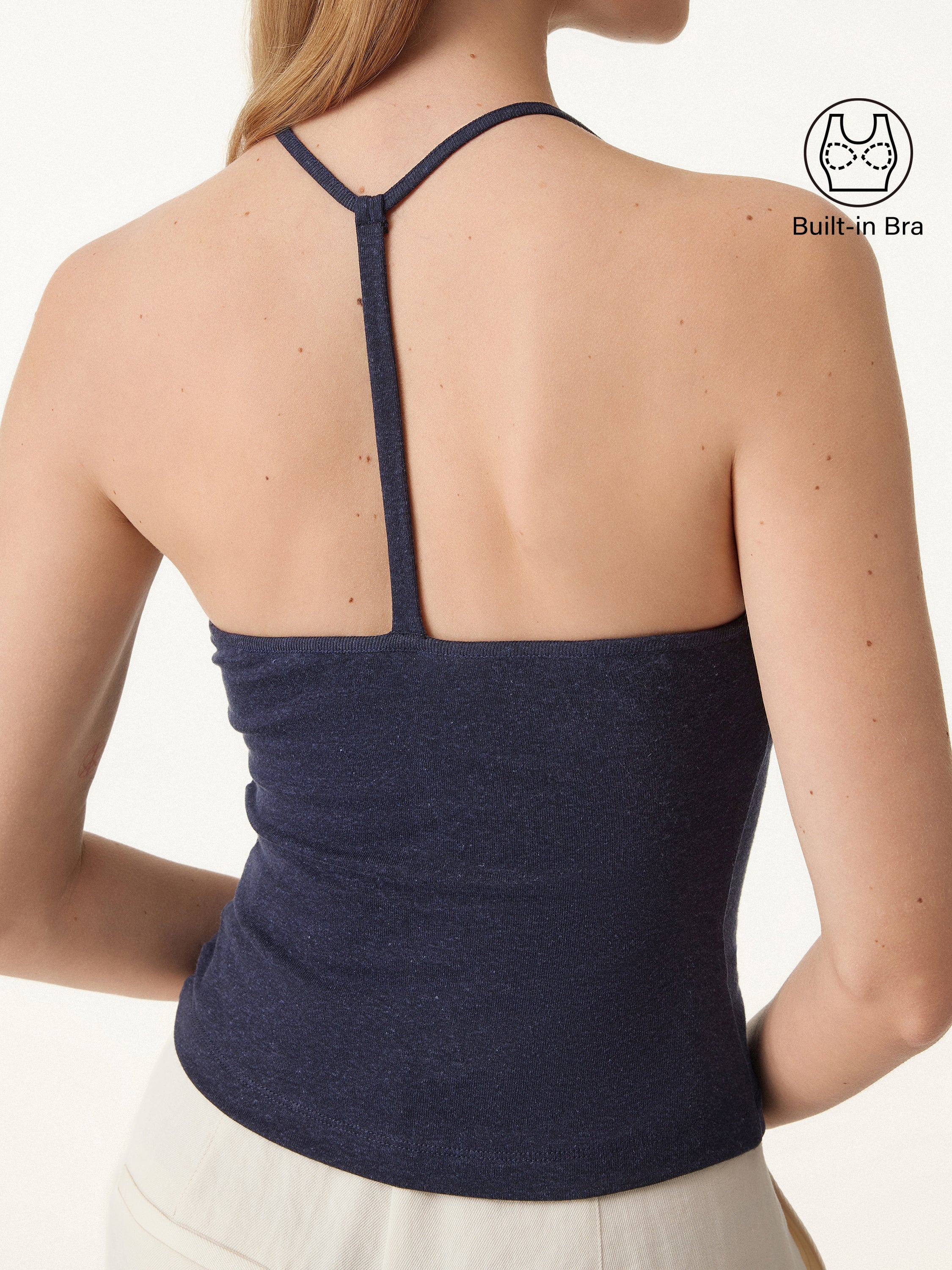 Soft Linen Luxe V-neck T-back Airy Brami Tank