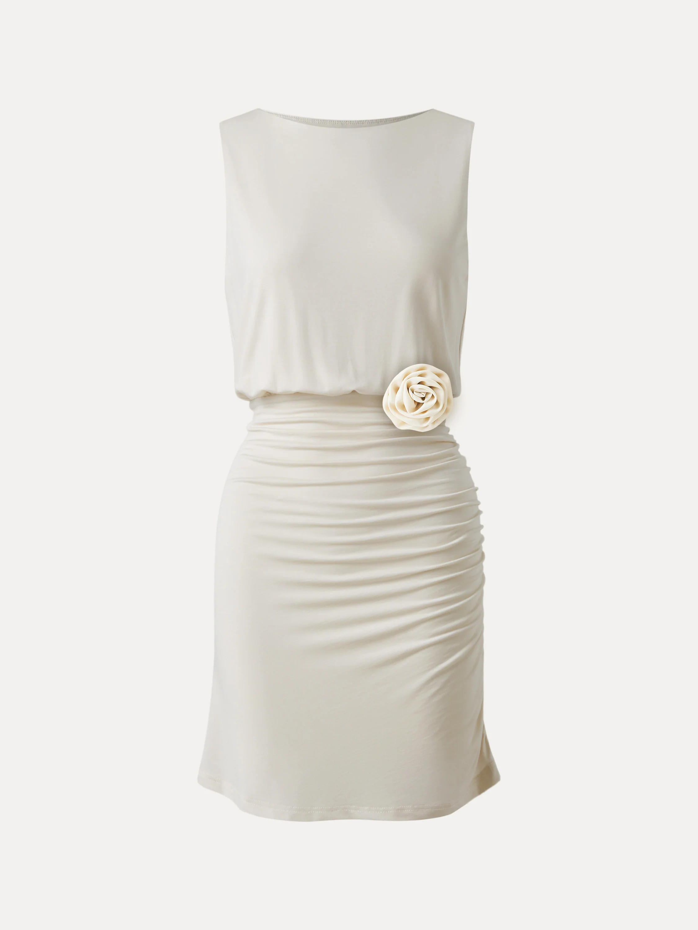 Detachable Pink Boatneck Summer Mini Dress