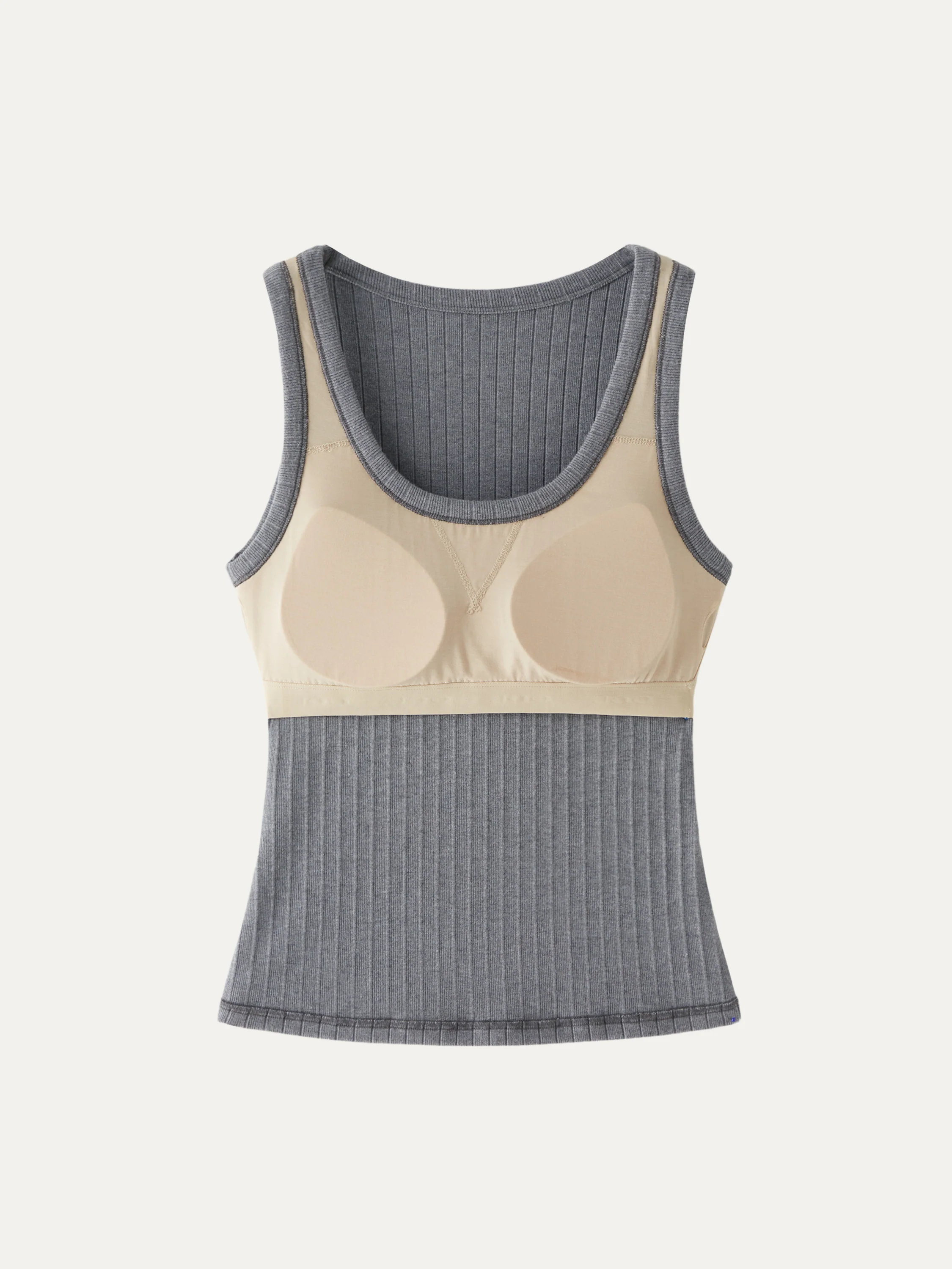 2Pcs Set Wide Rib Scoop Brami Tank & Surplice Top