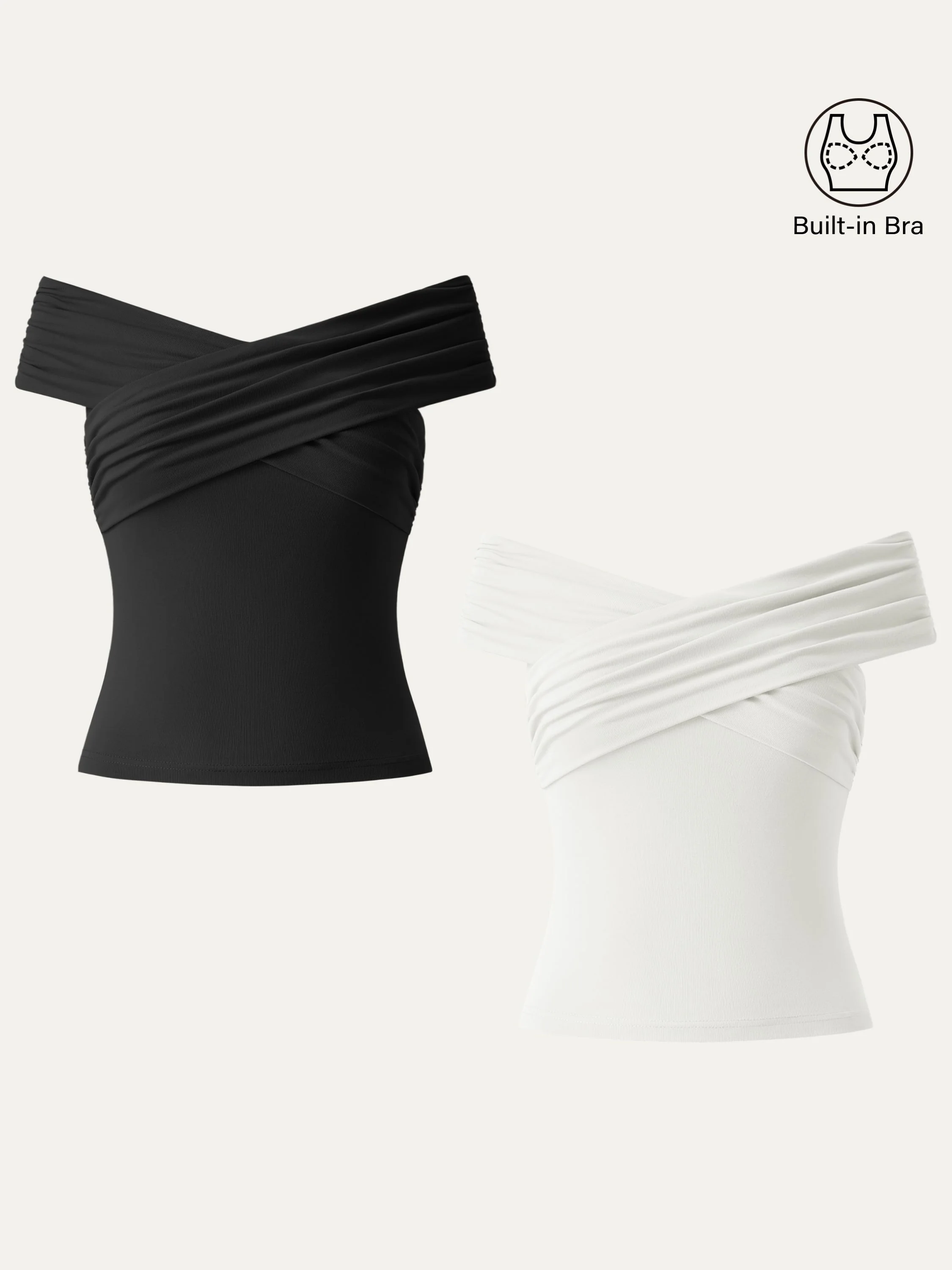 Criss Cross Off Shoulder New Airy Brami Top