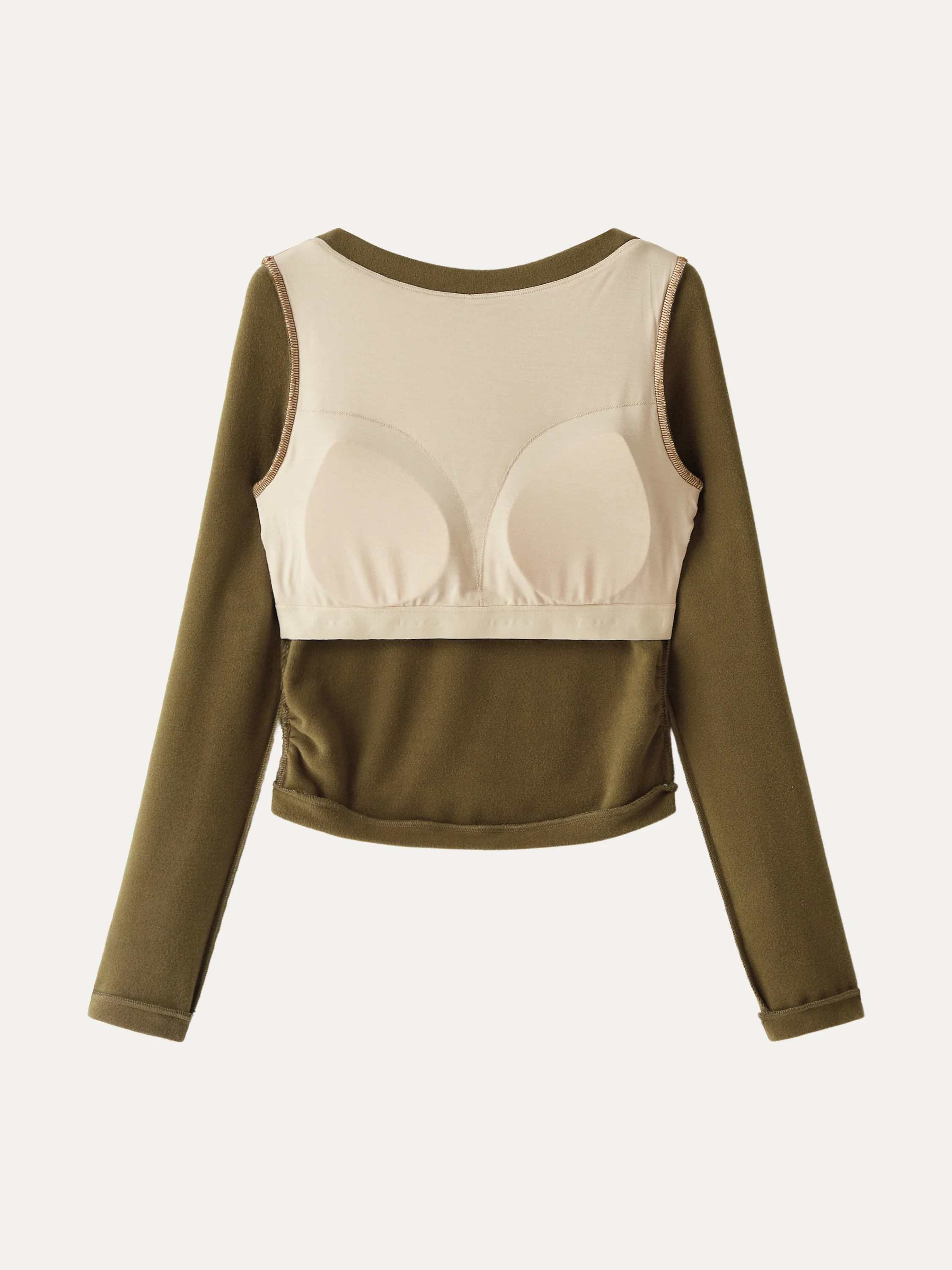 Boatneck Long Sleeve Brami Top