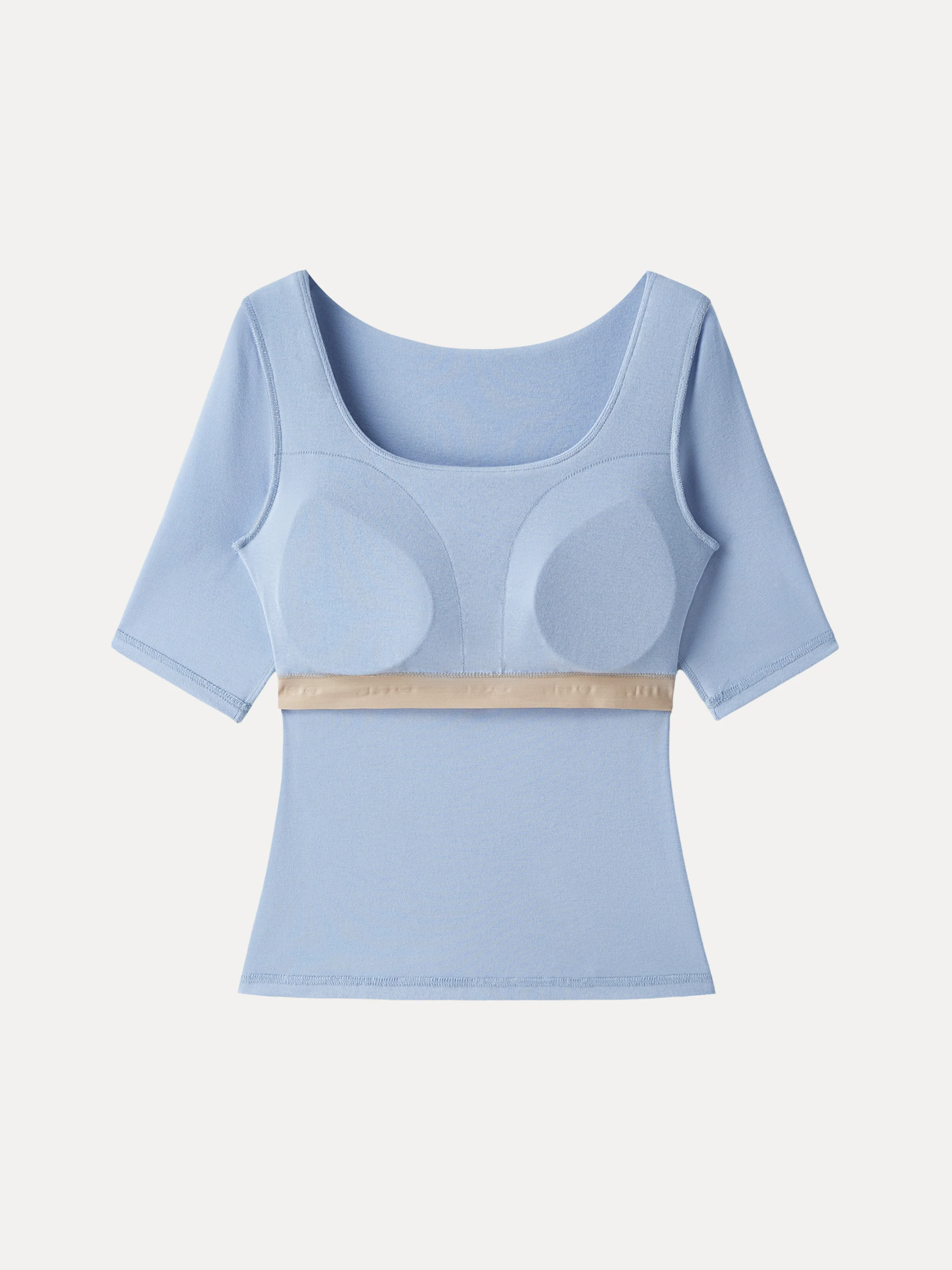 Essential Square Neck Elbow Length Sleeve Brami