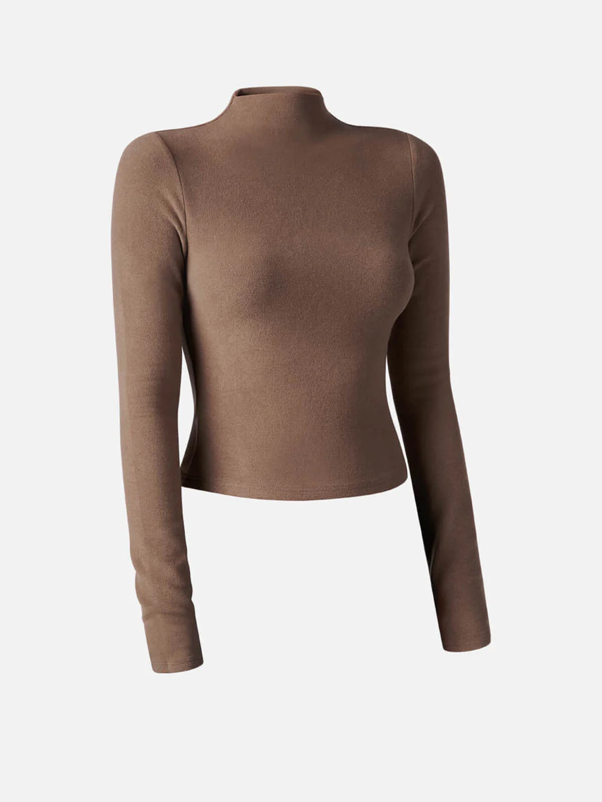 Thermal Brushed Mock Neck Crop Top