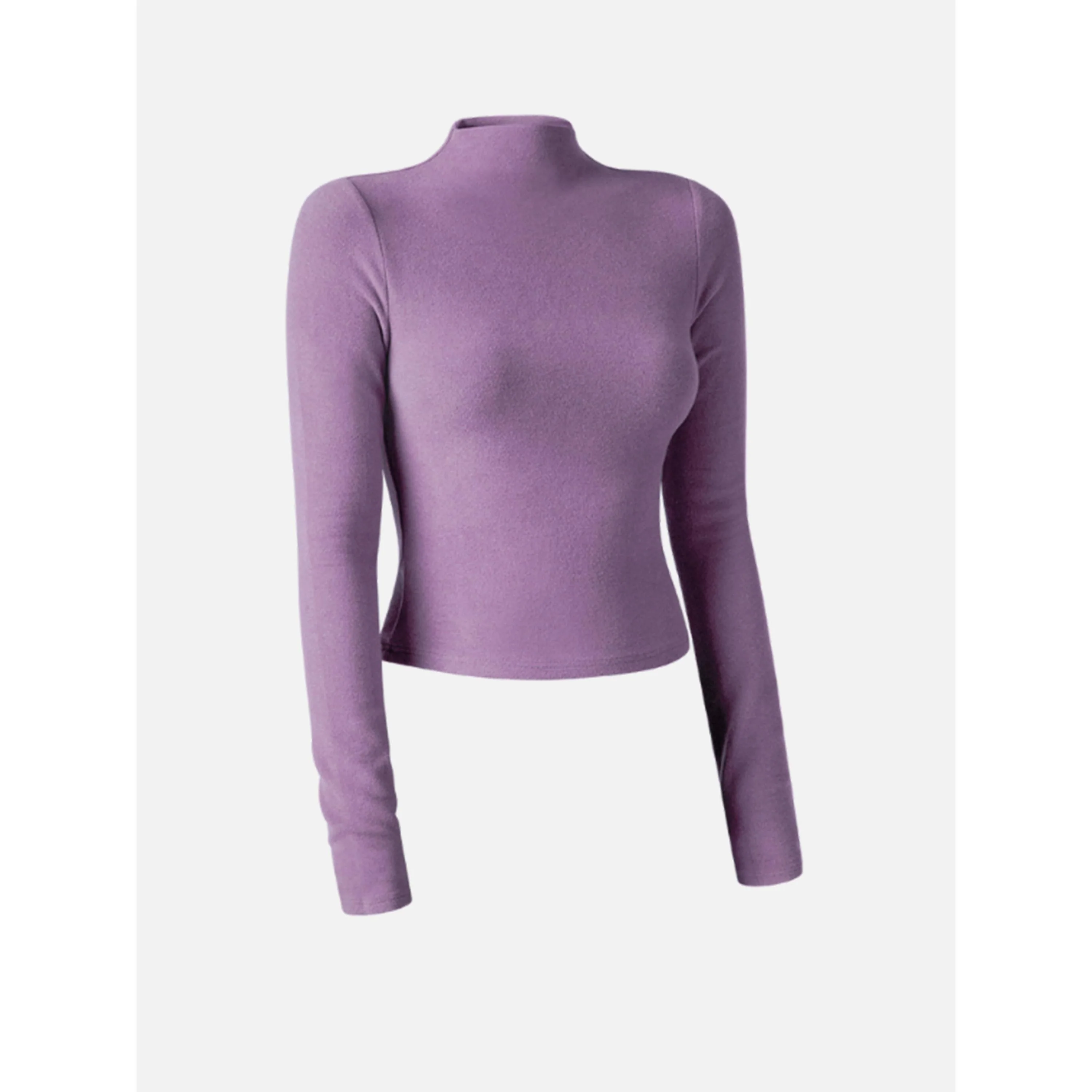 Thermal Brushed Mock Neck Crop Top