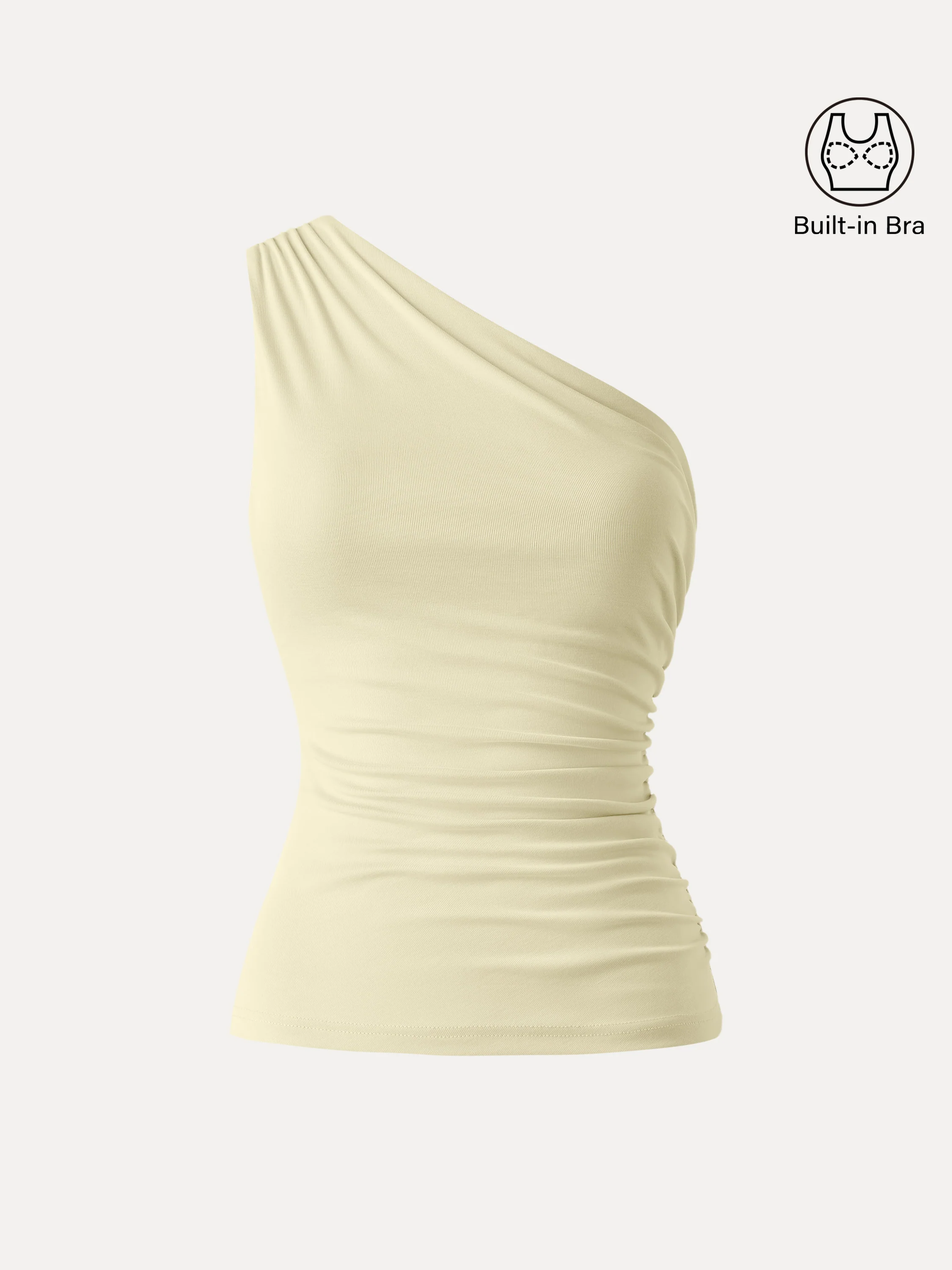 Sandwashed One-Shoulder Ruched Bra