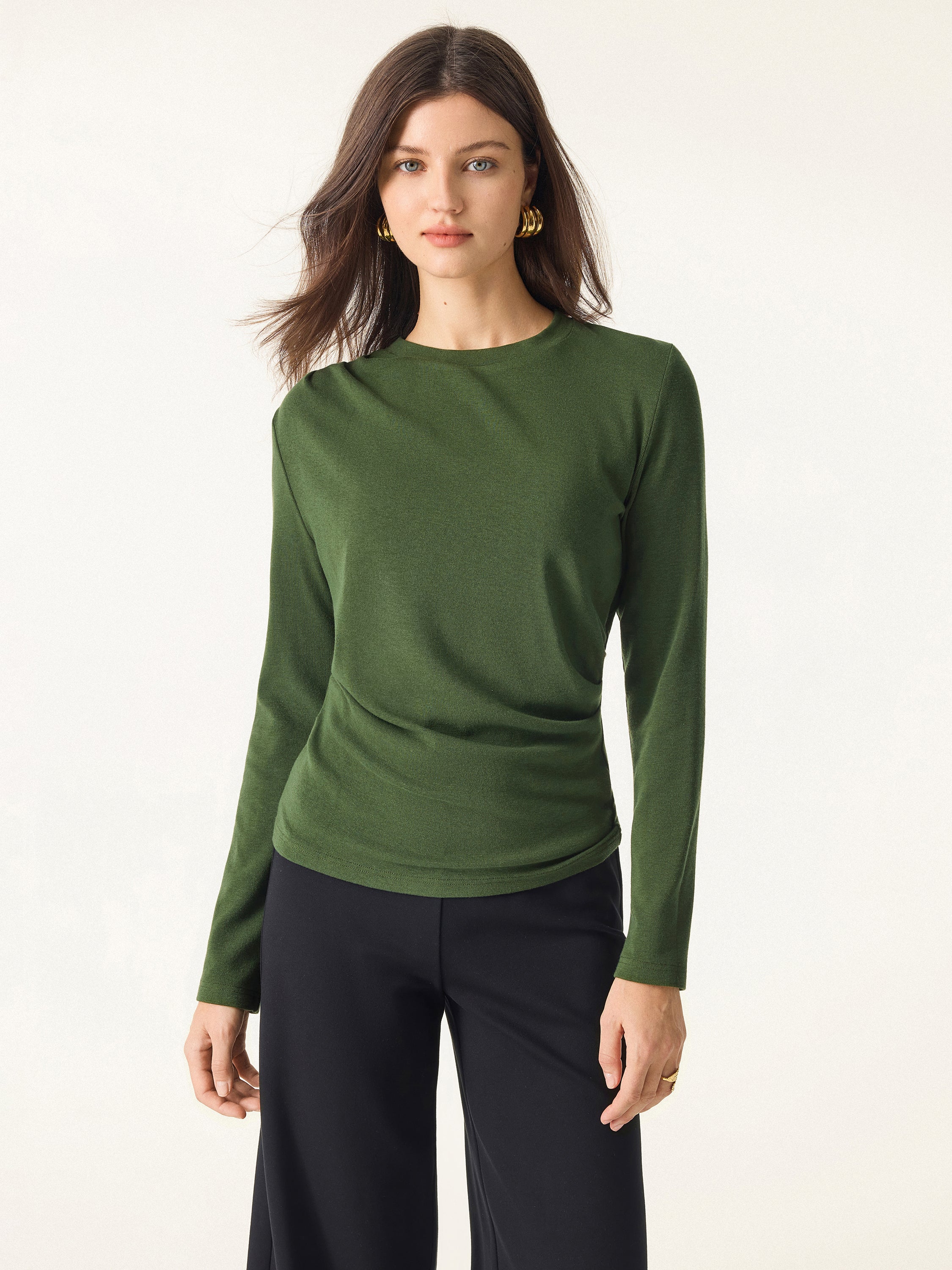 Warm Light Crewneck Tucked Top