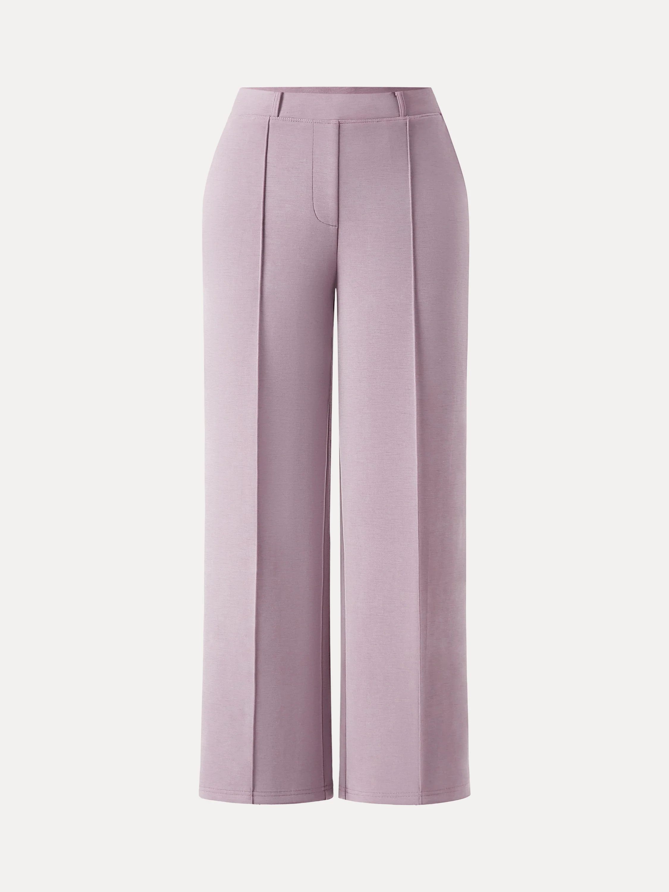 Wrinkle-Resistant Mid Rise Straight Leg Pants with Pockets