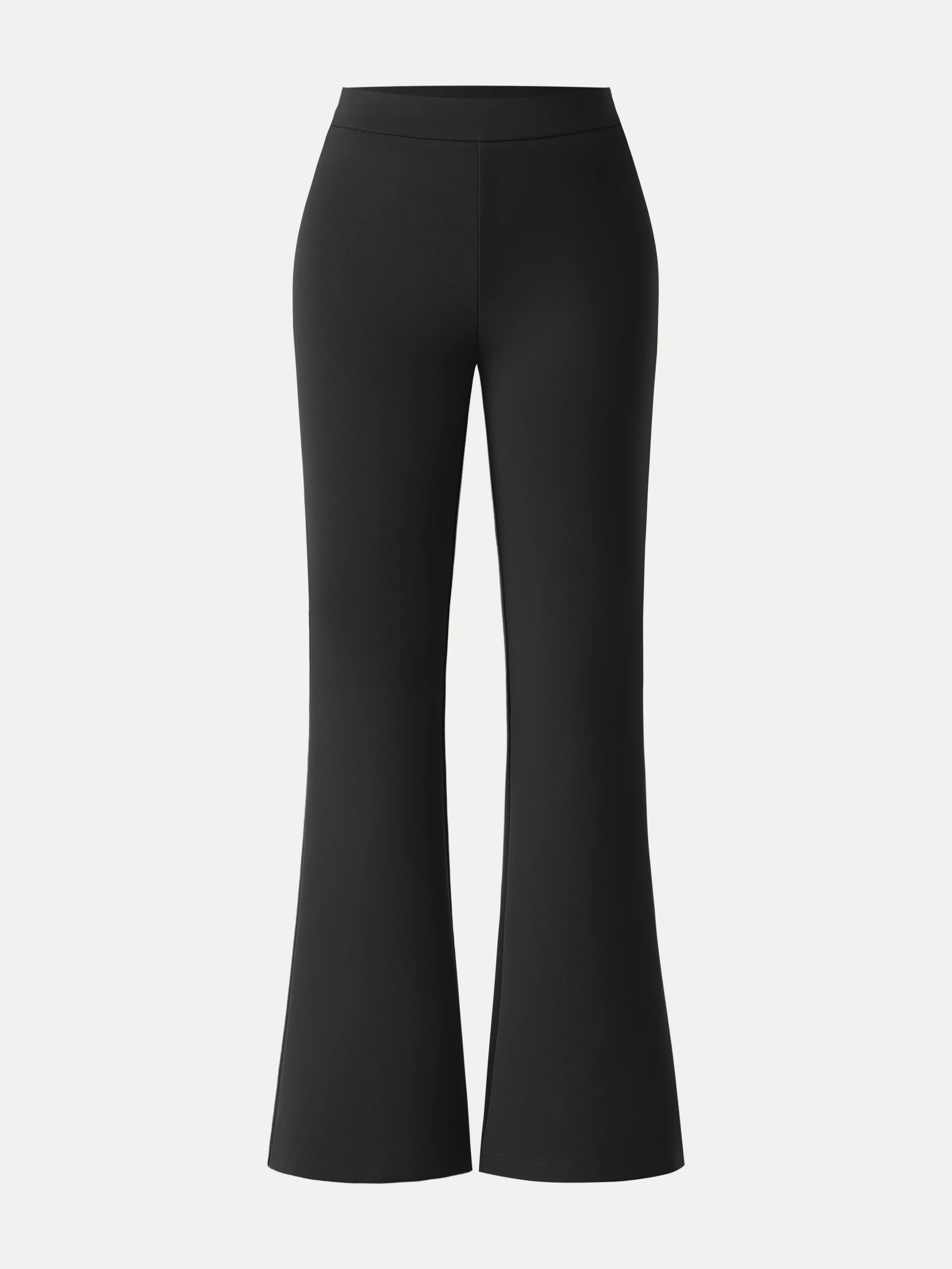Slimming Ponte High-Waist Pull-On Flared Trousers