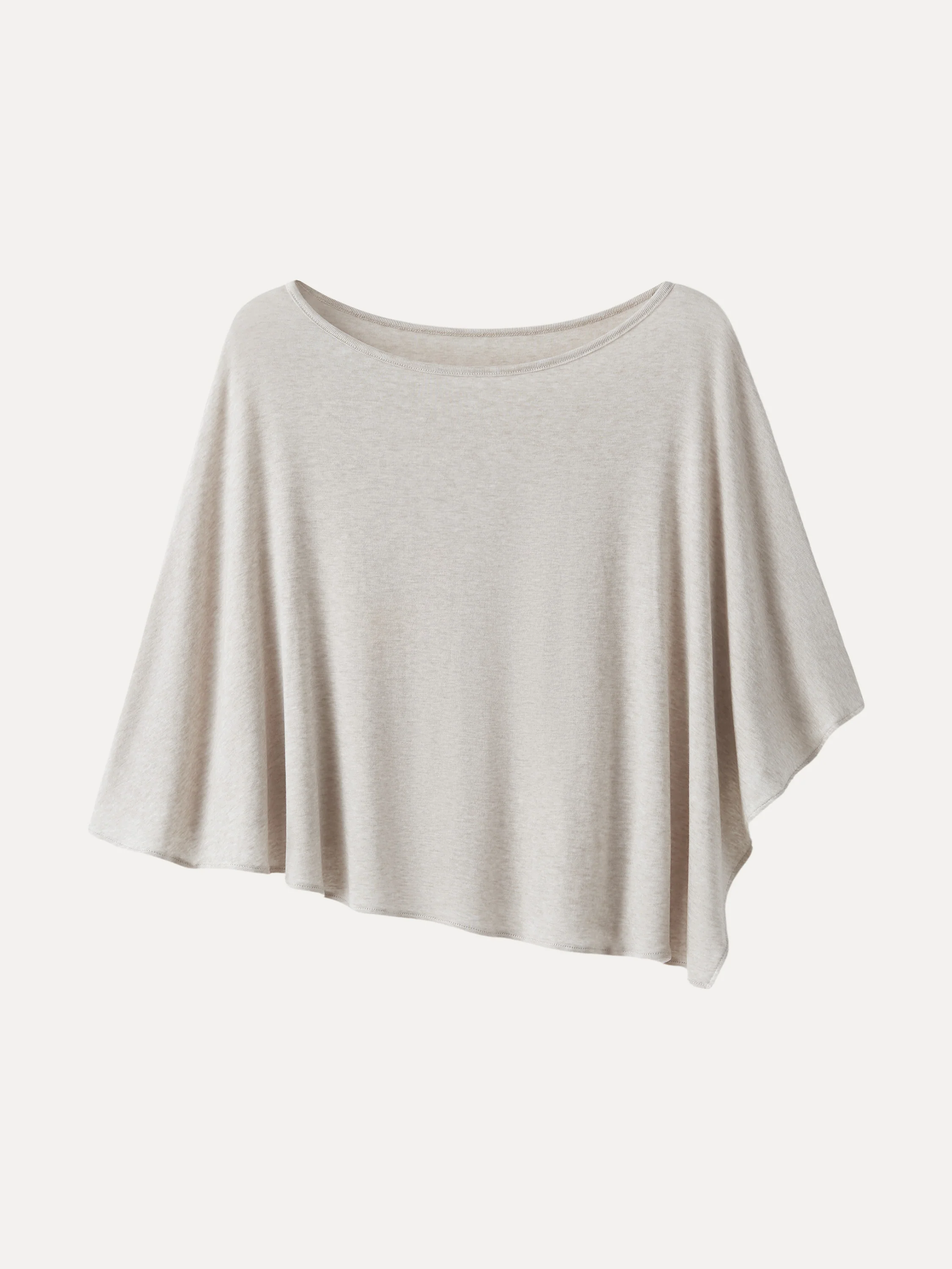 Lyocell Wool Semi-sheer Cape-style Top
