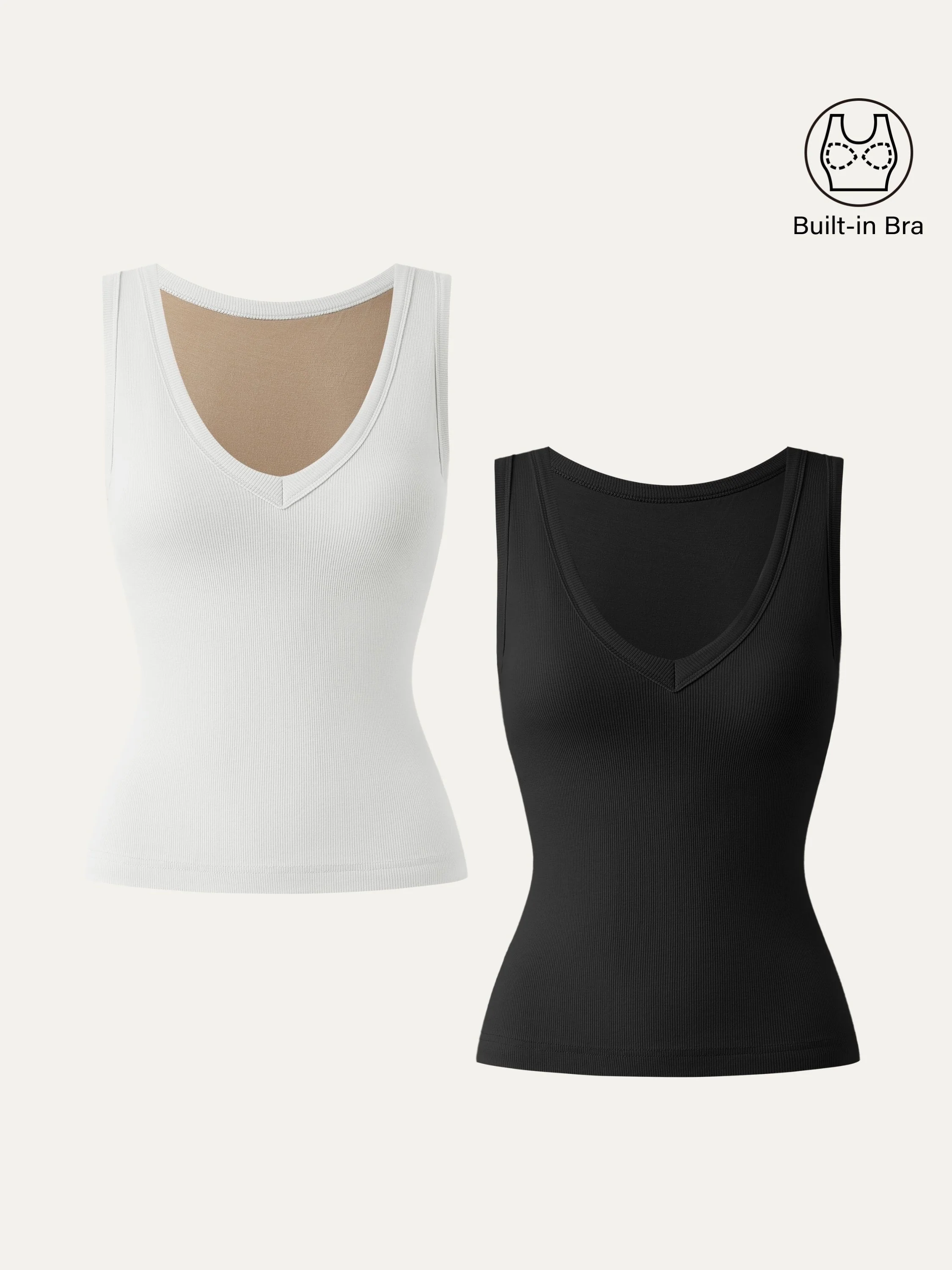 2Pcs Set Stretchy V-neck Cotton New Airy Brami Tank