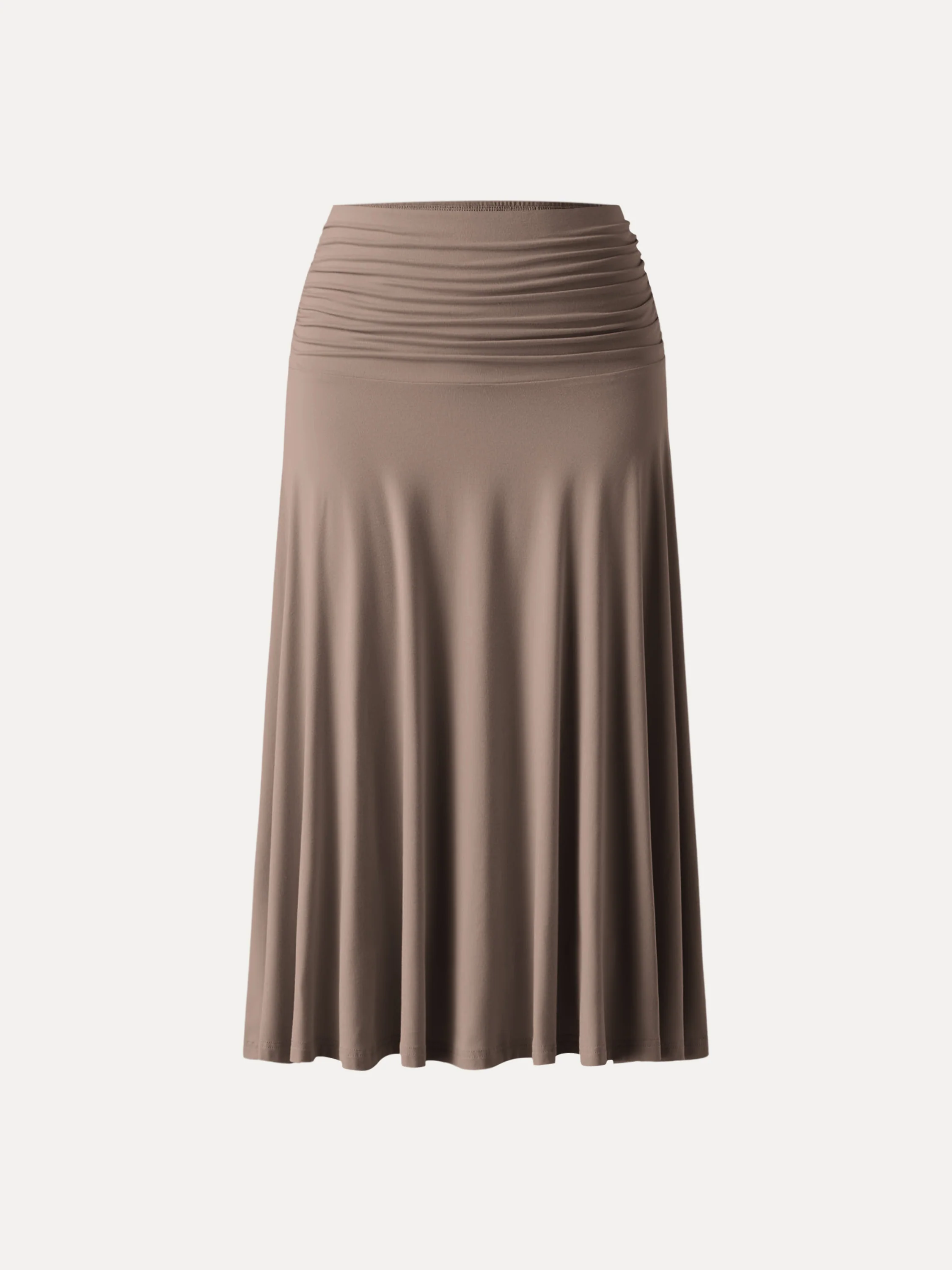 Flowing Side - Ruched A - line Midi Skirt