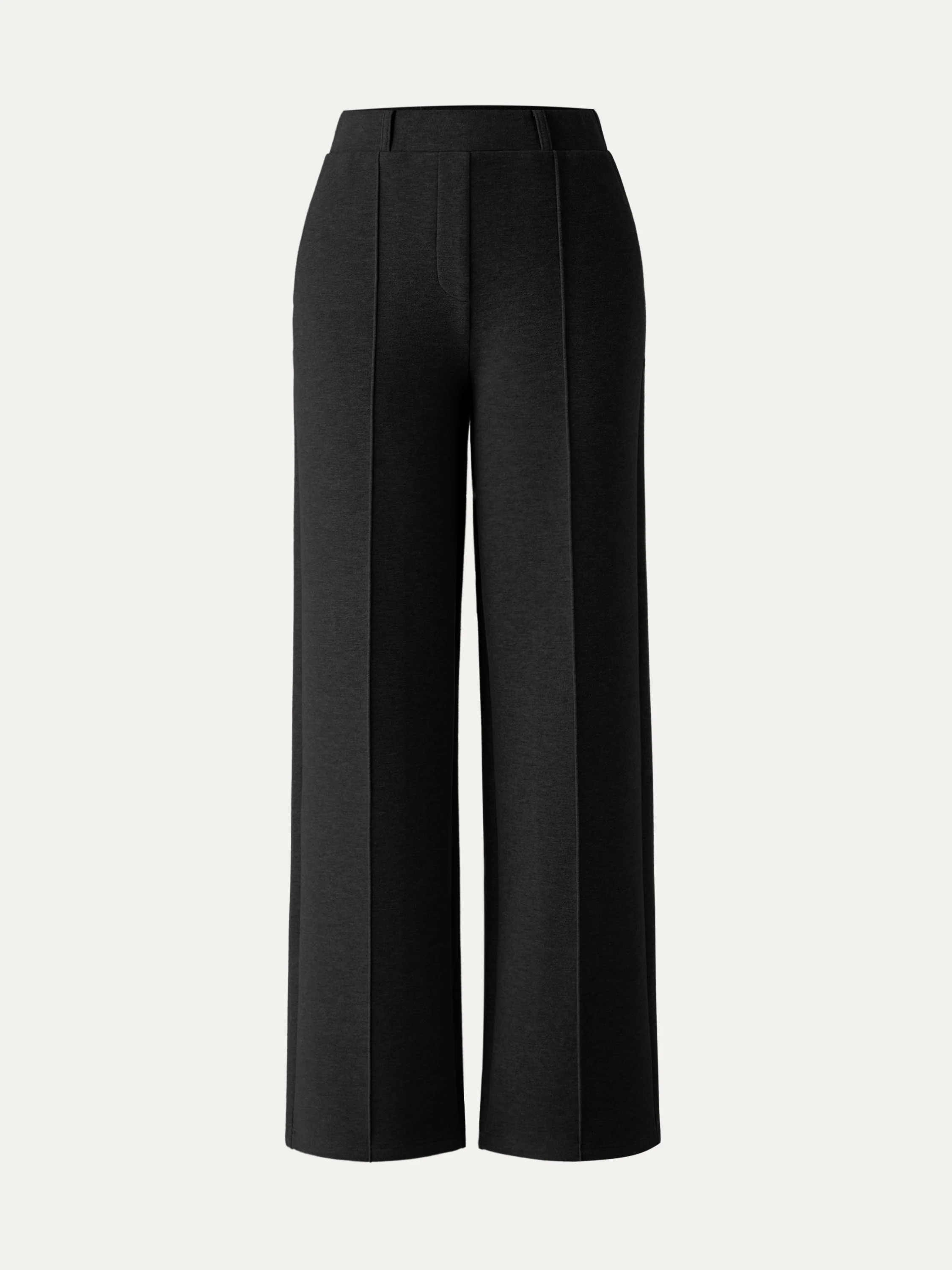 High-Waisted Straight-Leg Pull-On Trousers