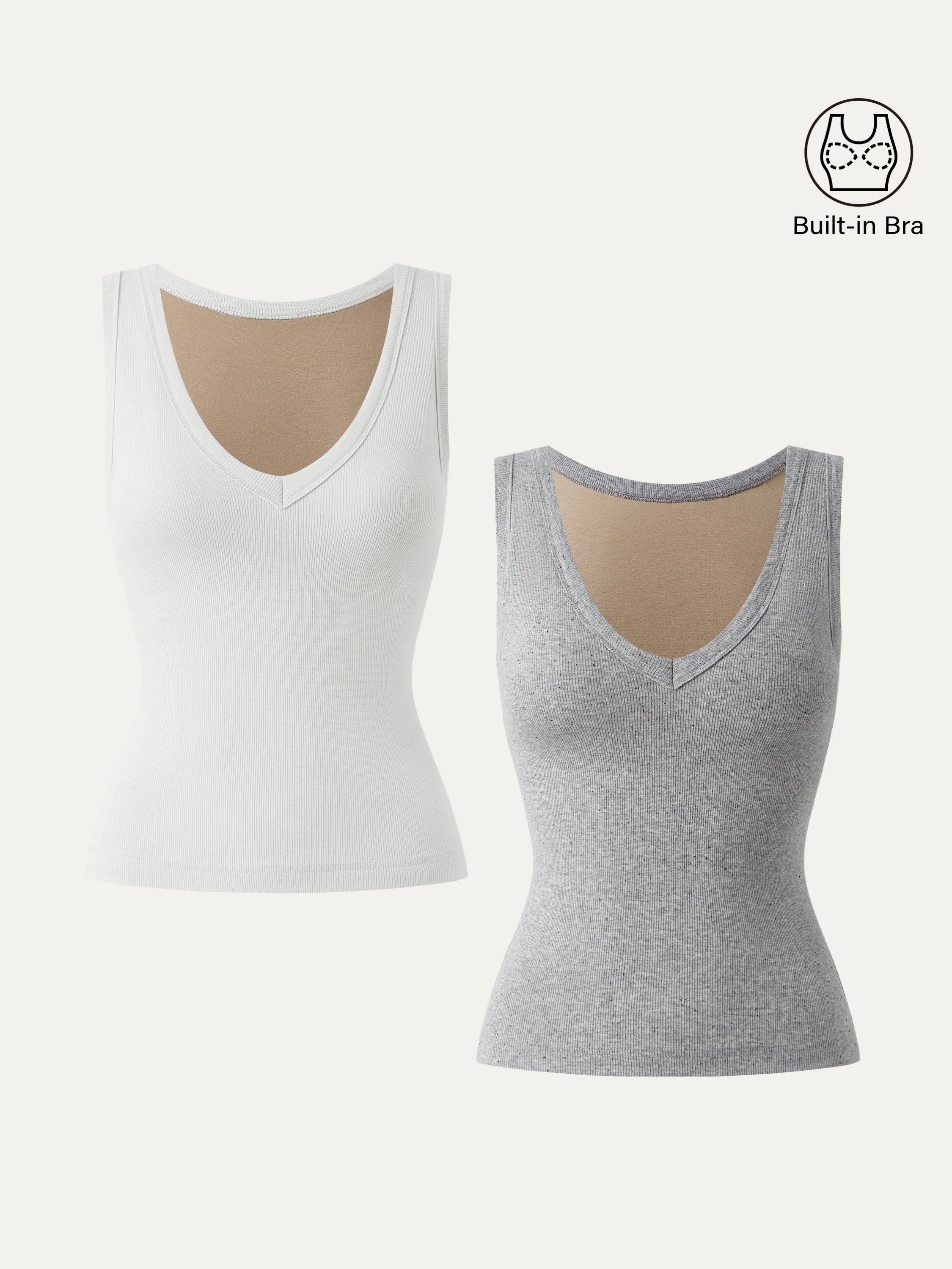 2Pcs Set Stretchy V-neck Cotton New Airy Brami Tank