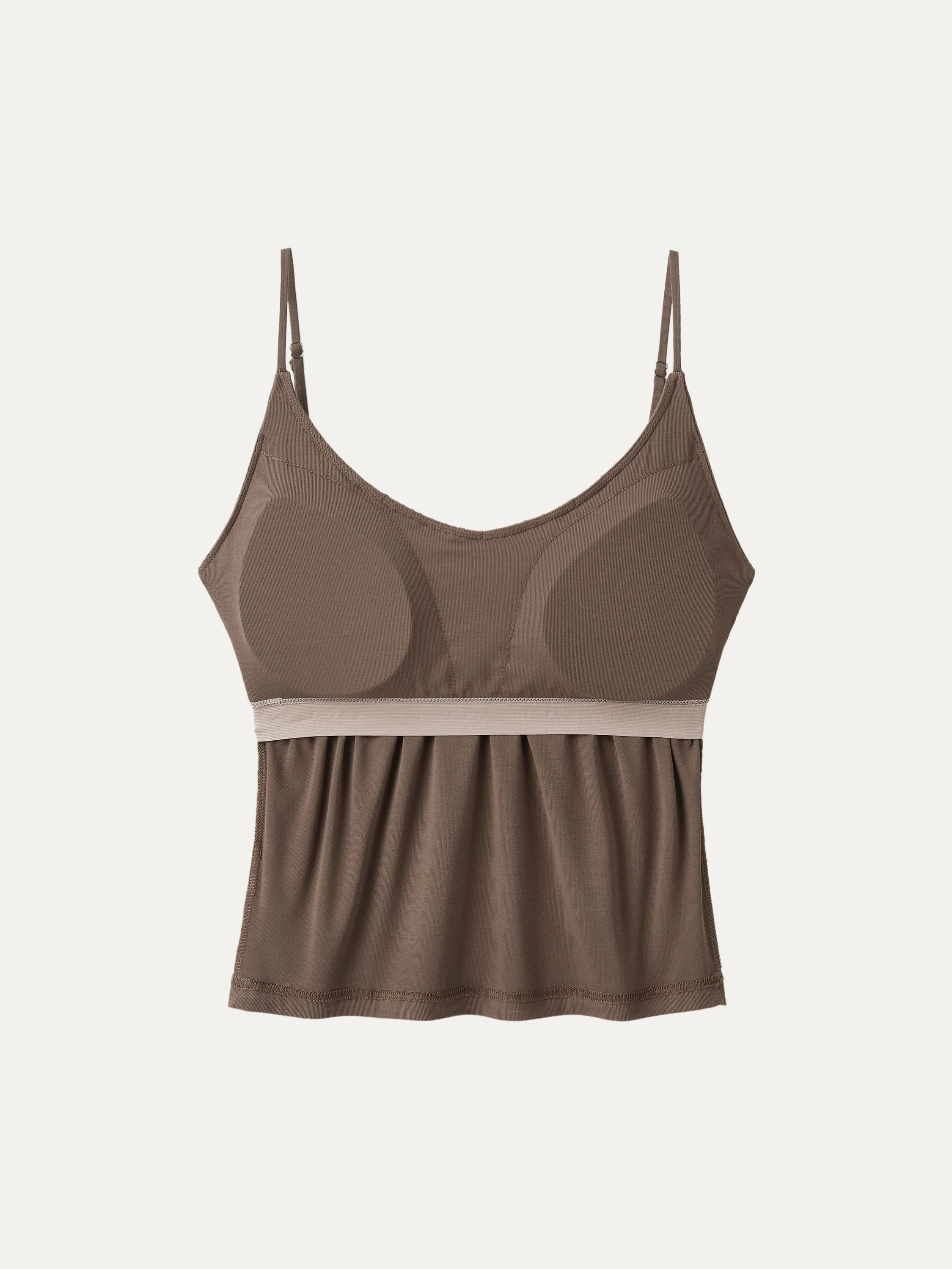 2Pcs Set Scoop Neck Gathered Spaghetti Brami Top