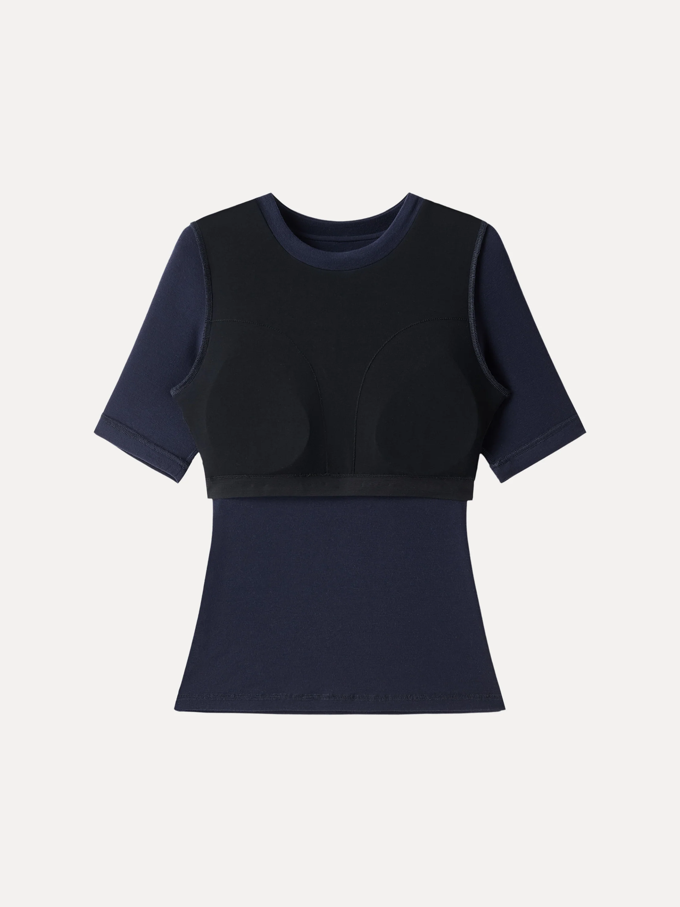 Lyocell Cashmere Crewneck Layered Cuff Brami