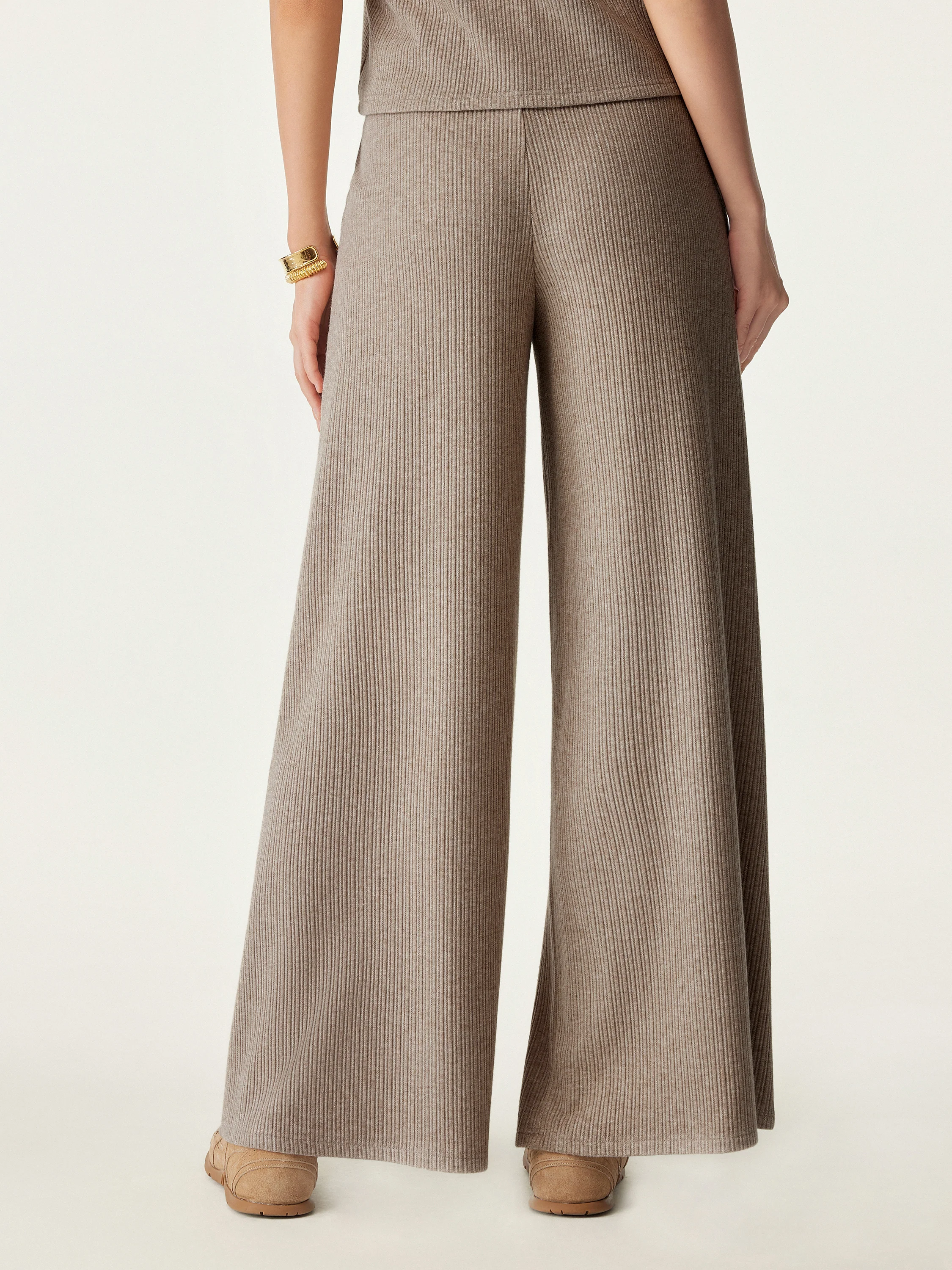 High-Waisted Pleated Wide-Leg Pants
