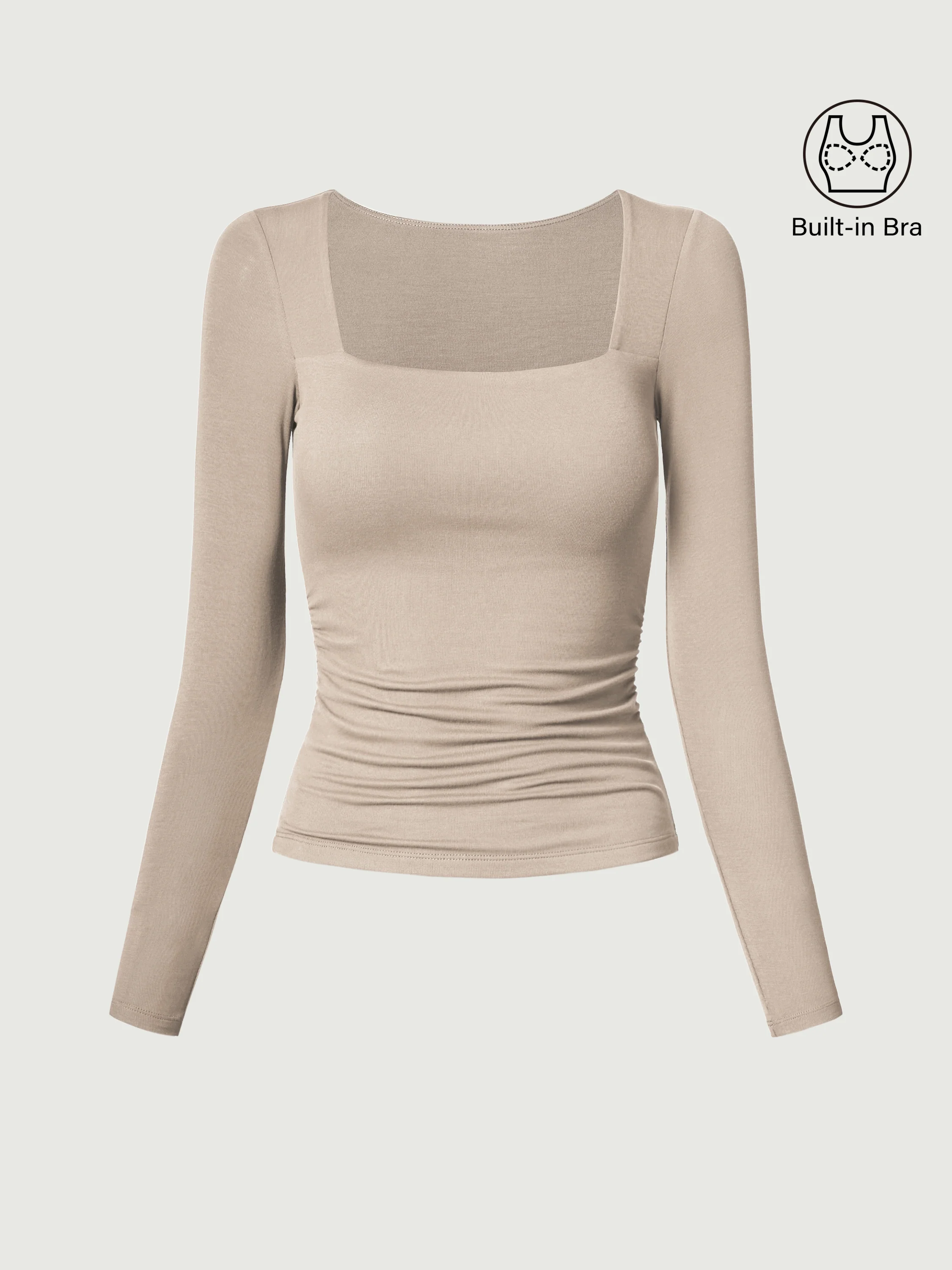 Square Neck Ruched Bra Top