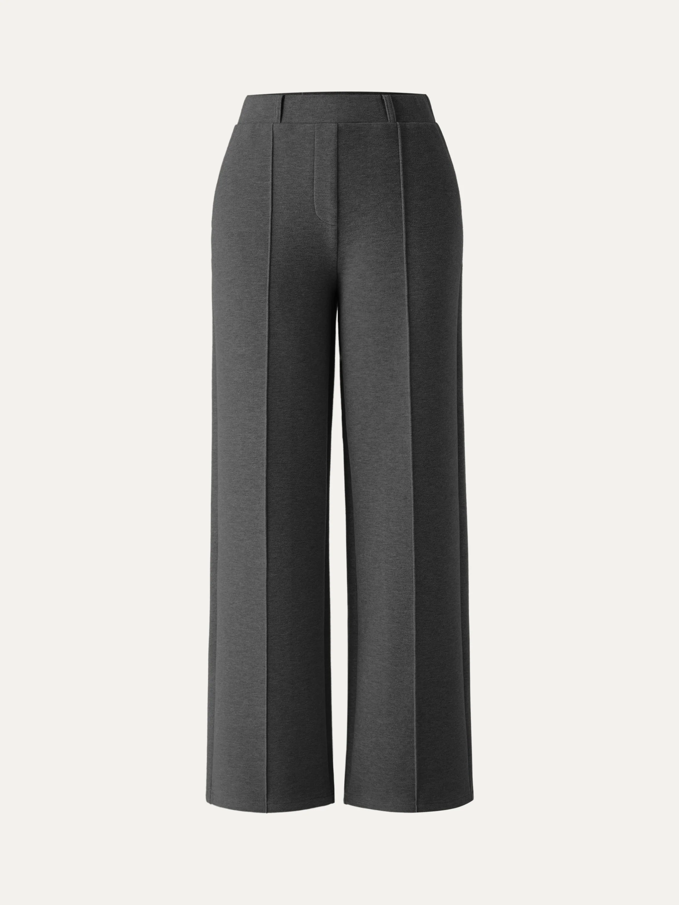 High-Waisted Straight-Leg Pull-On Trousers