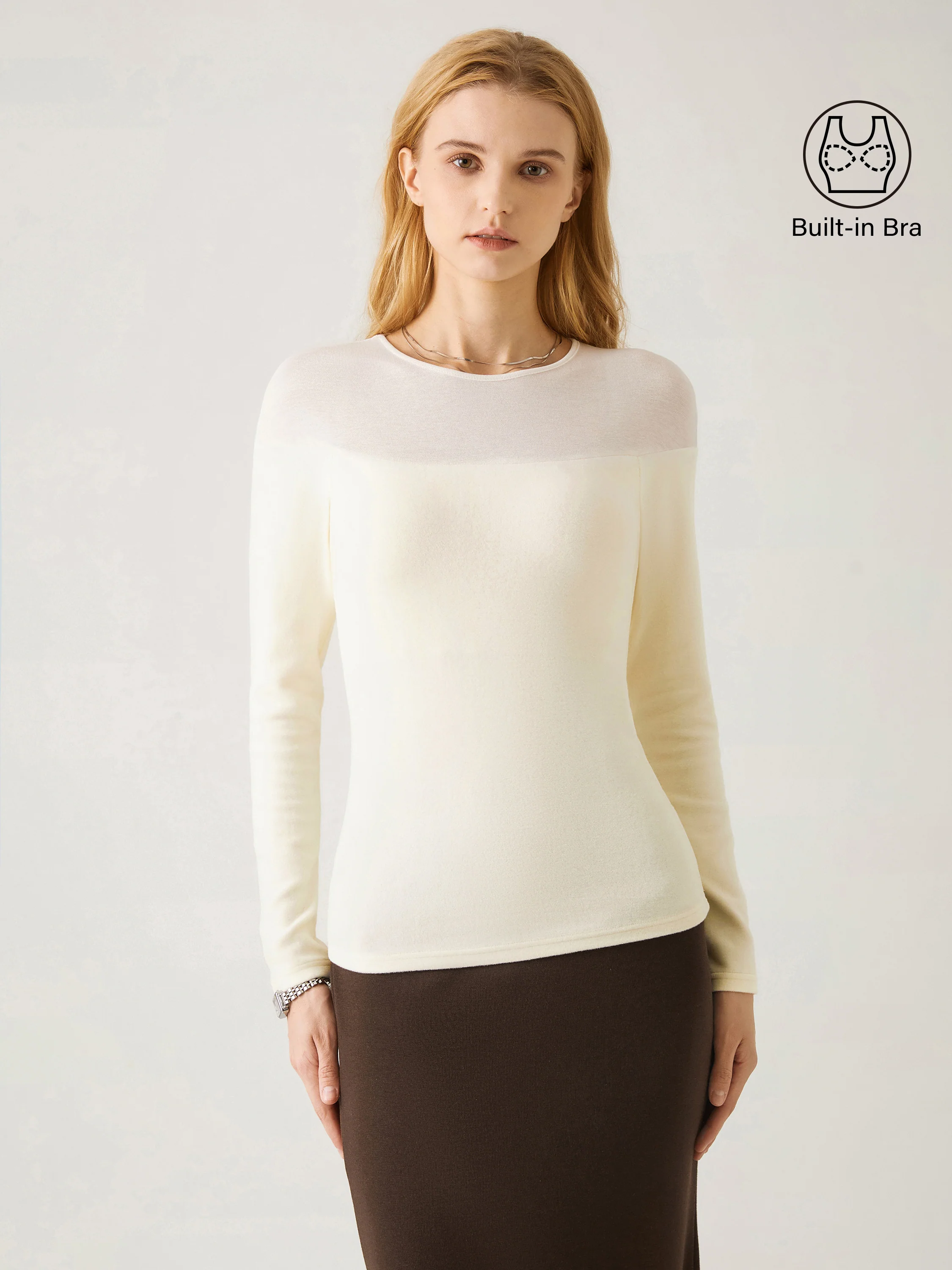 Tencel Wool Sheer Shoulder Crop Top