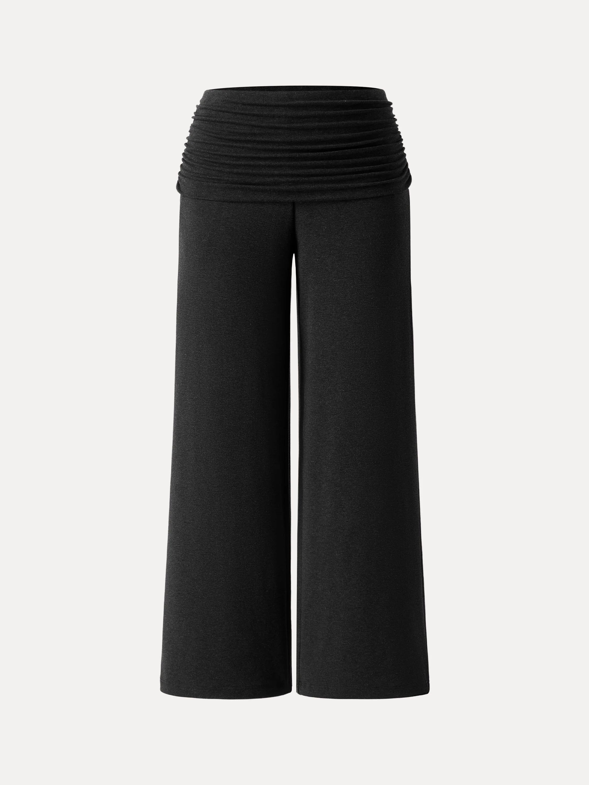 Non-itchy Wool Blend Drapey Wide-leg Pull-on Pants with Pockets