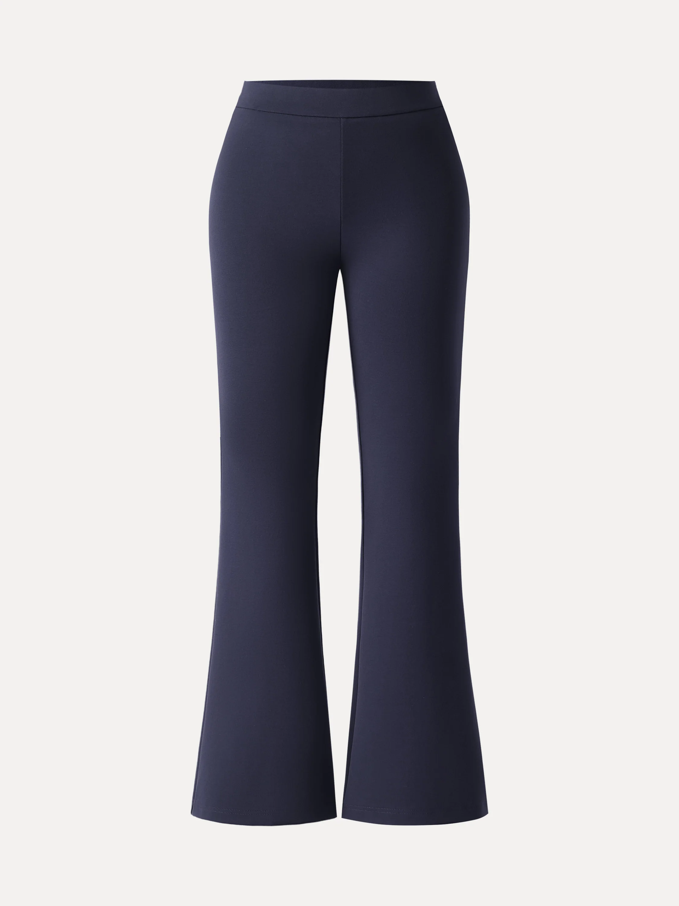 Slimming Ponte High-Waist Pull-On Flared Trousers