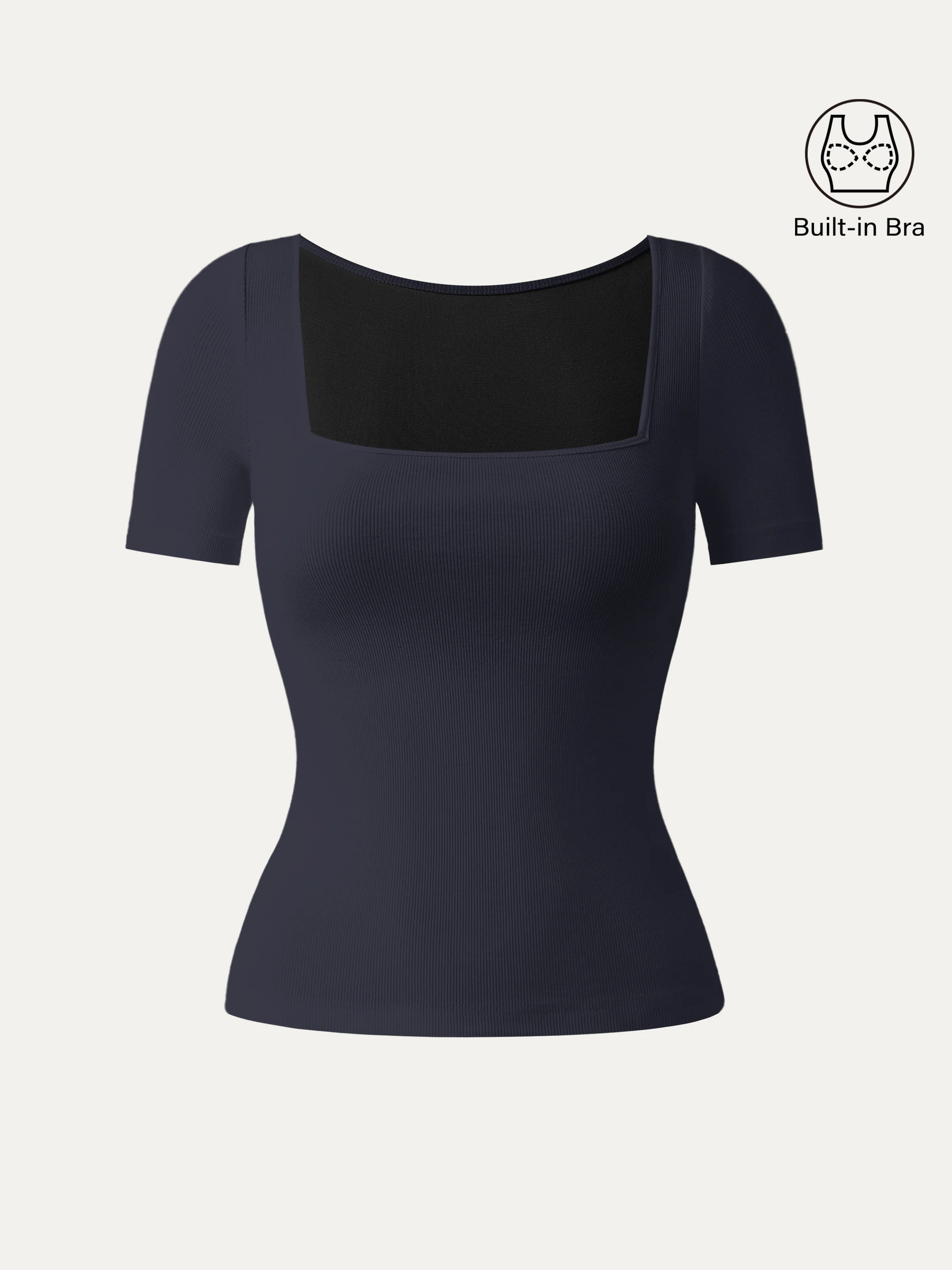 Square Neck Short Sleeve Cotton Breathable Bra