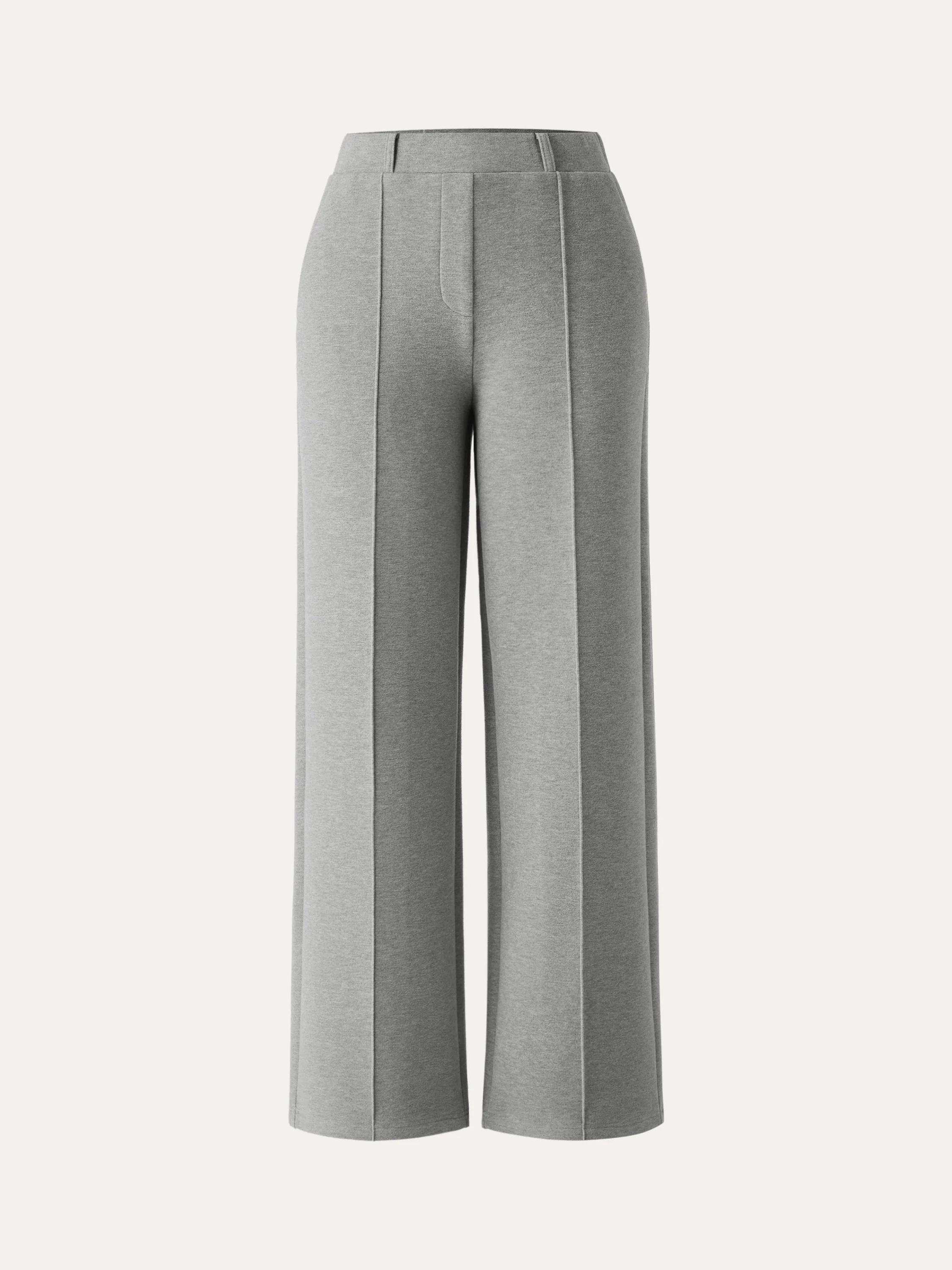 High-Waisted Straight-Leg Pull-On Trousers
