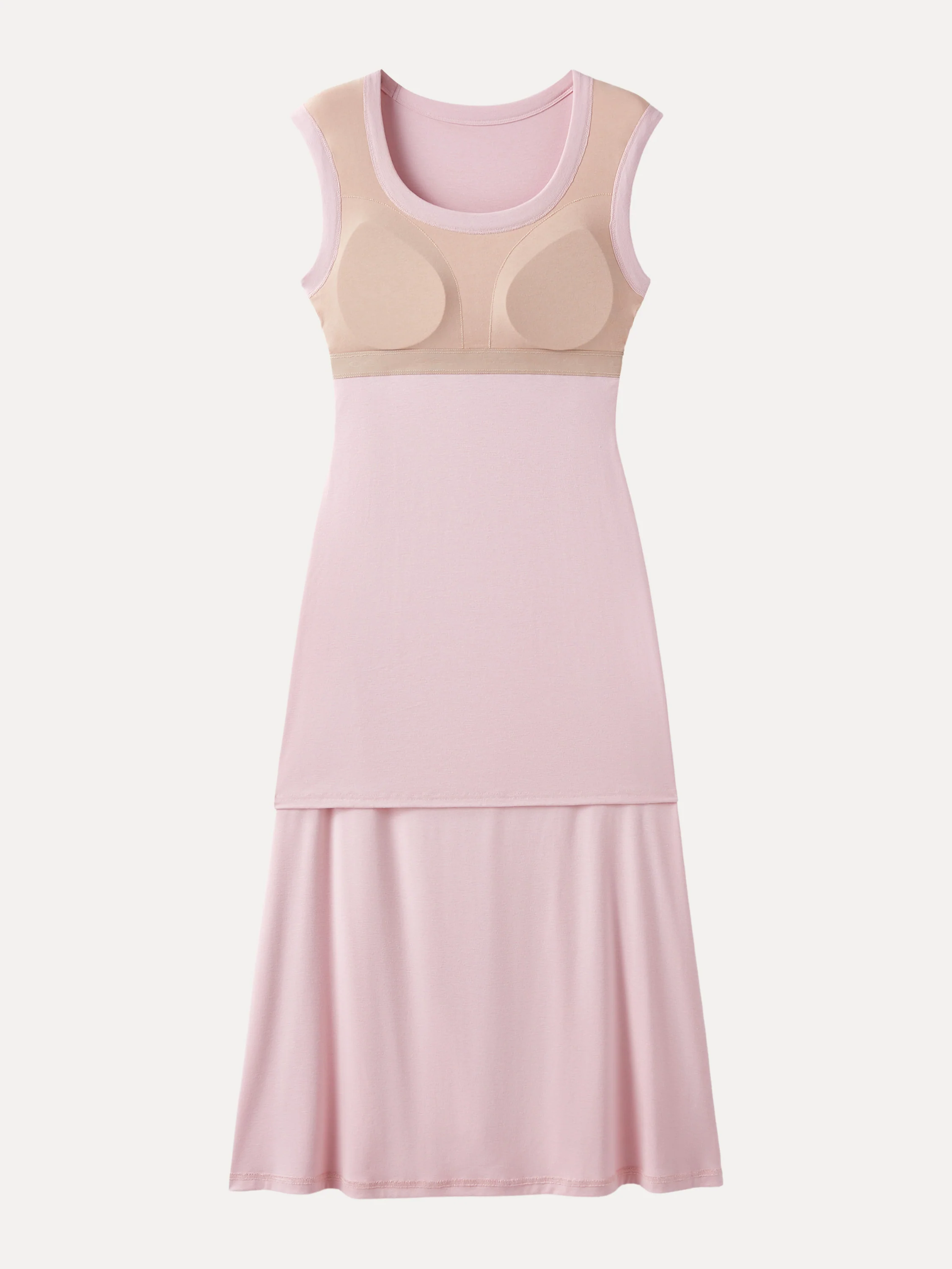 Scoop Neck Side Ruched New Airy Brami Midi Dress