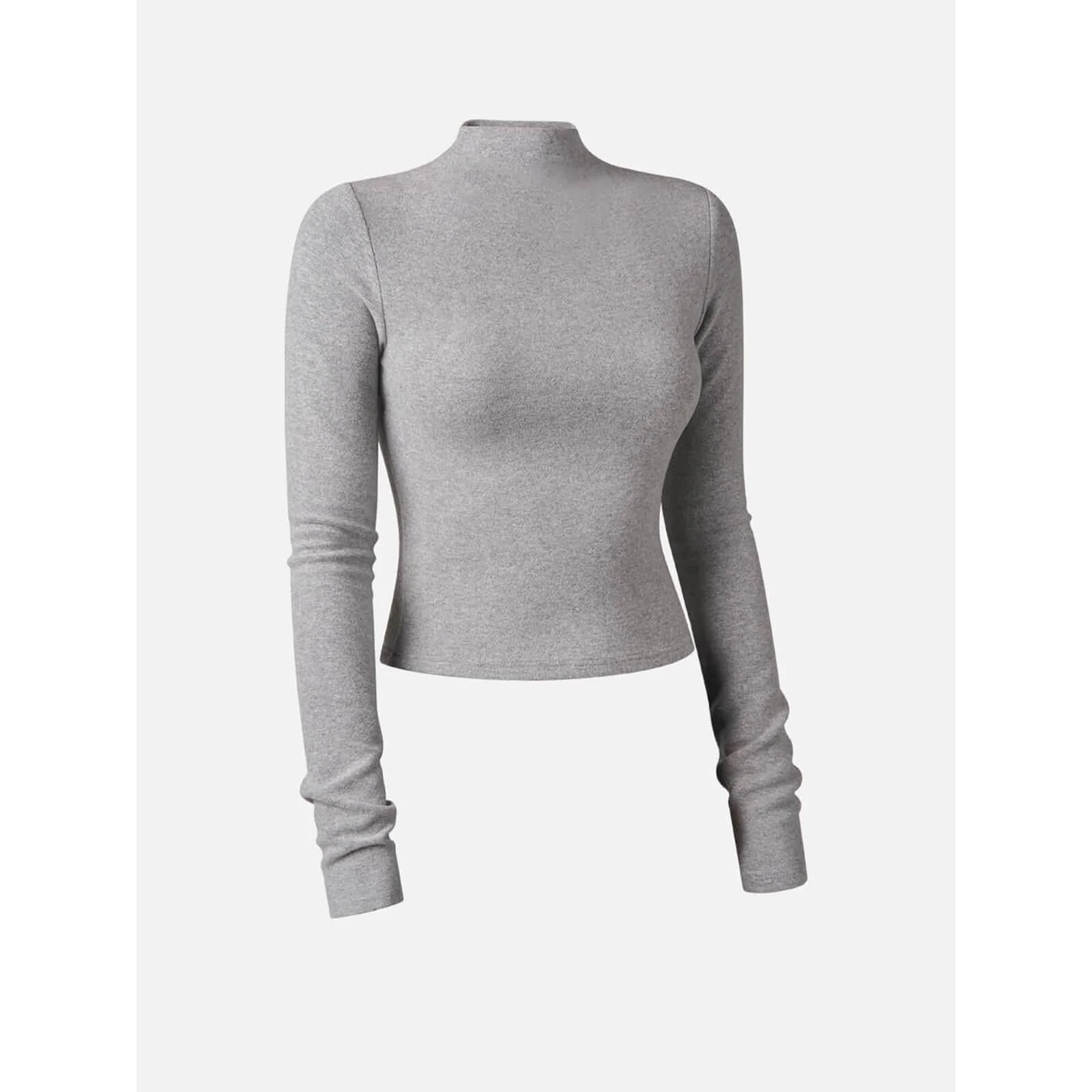Thermal Brushed Mock Neck Crop Top