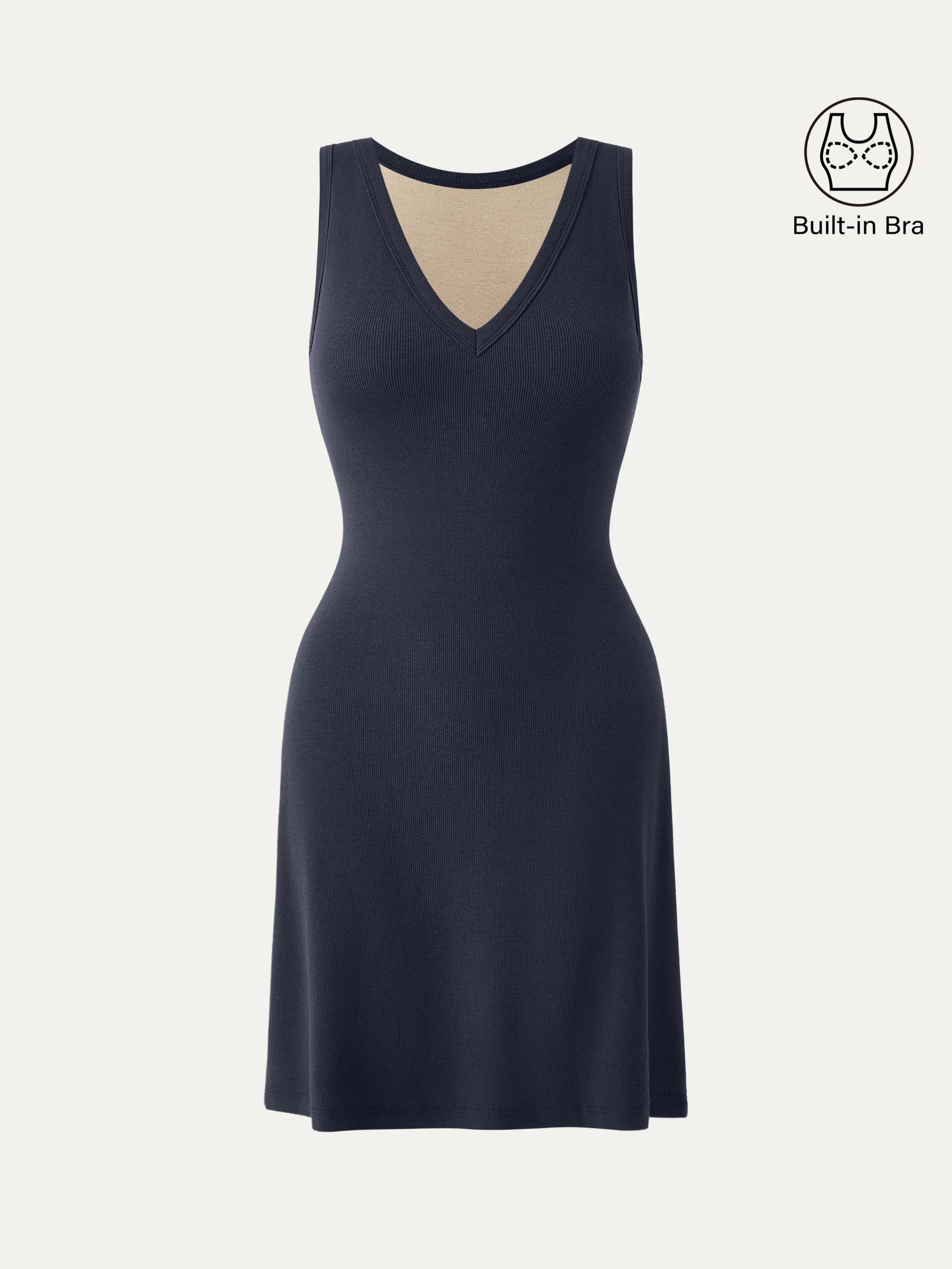 Flattering V-neck A-line Airy Tank Dress