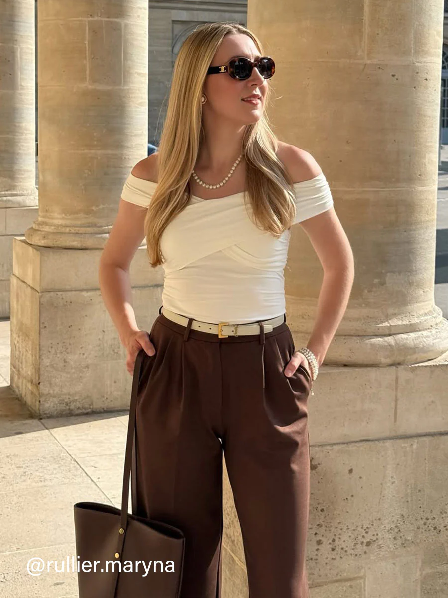 Criss Cross Off Shoulder New Airy Brami Top